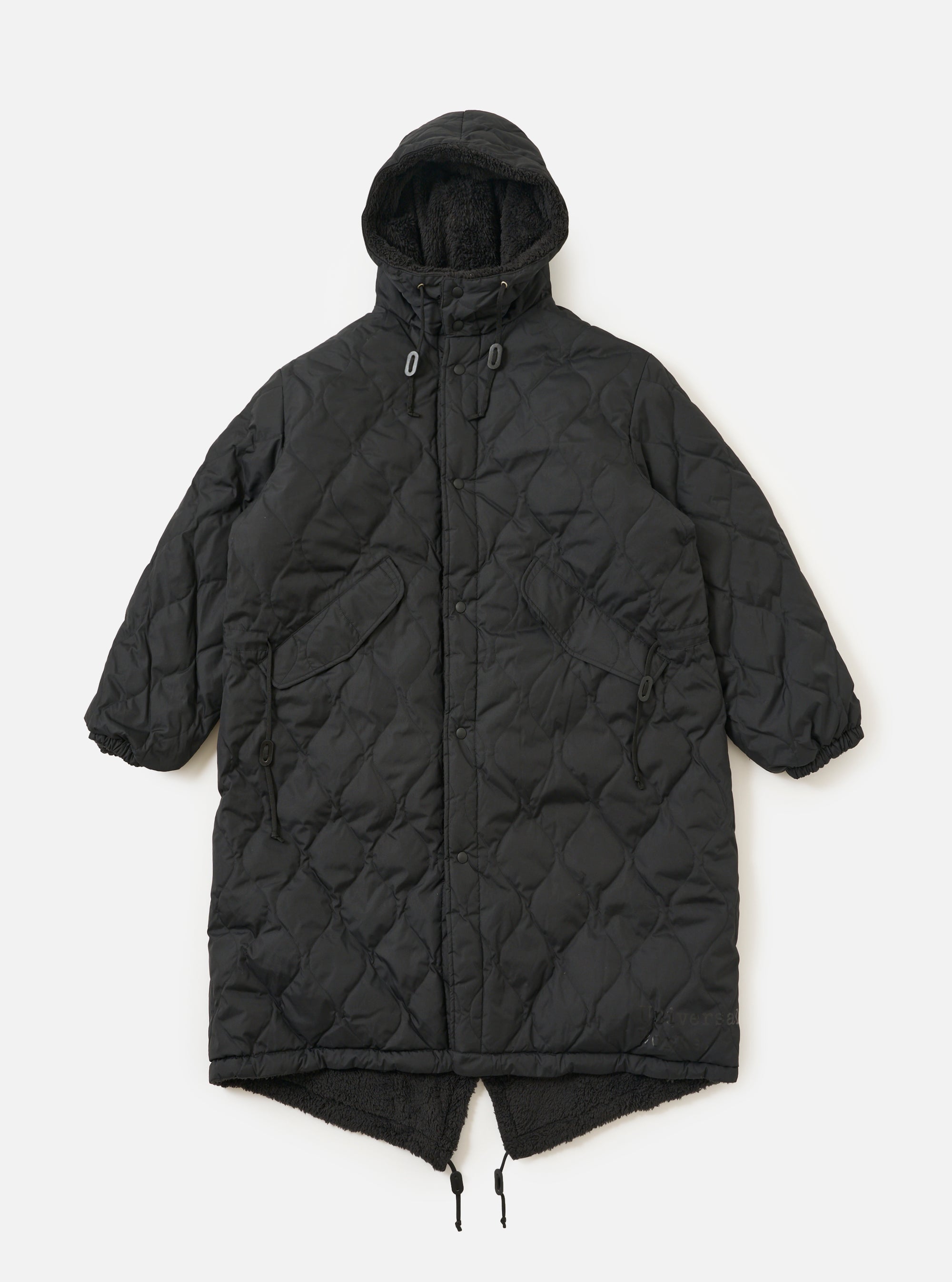 TAION x Universal Works Reversible Black Military Line Sherpa Parka