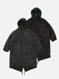 TAION x Universal Works Reversible Black Military Line Sherpa Parka