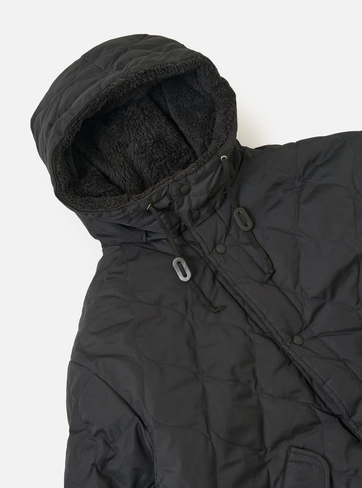 TAION x Universal Works Reversible Black Military Line Sherpa Parka