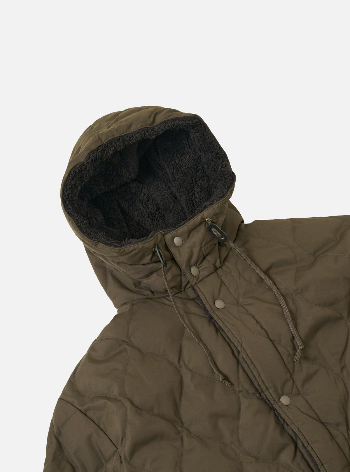 TAION x Universal Works Reversible Dark Olive Military Line Sherpa Parka