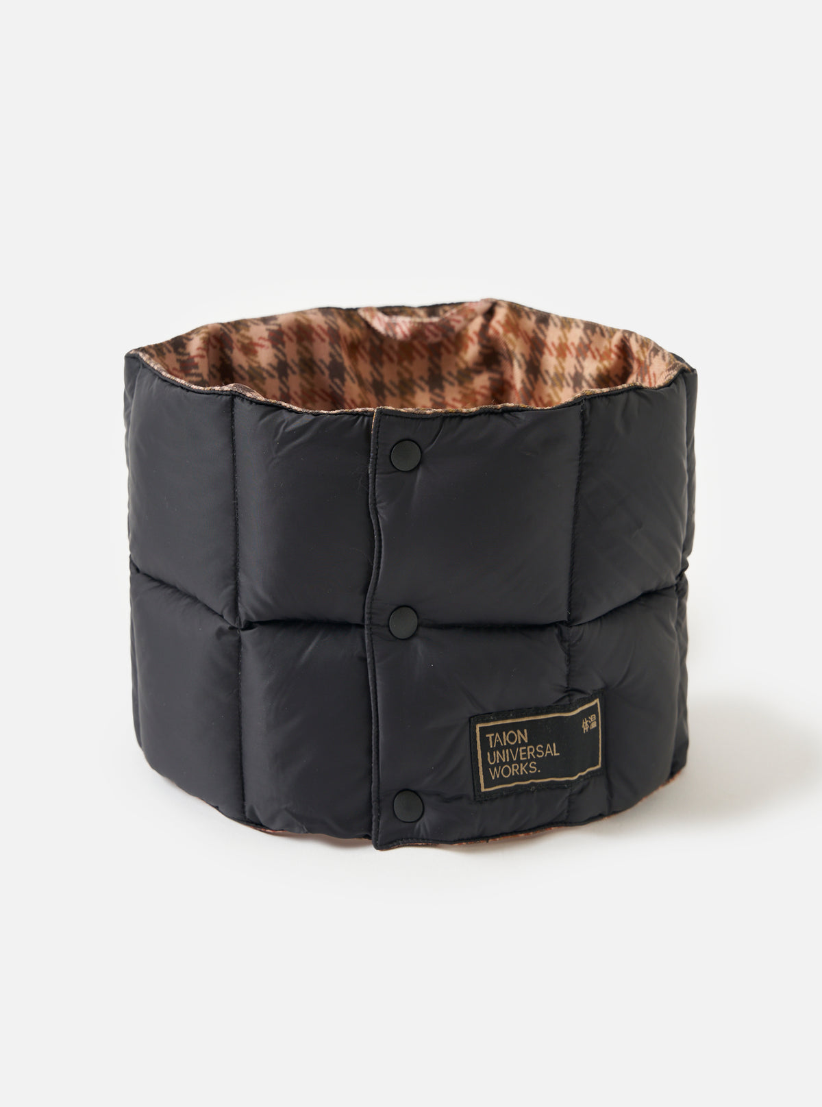 TAION x Universal Works Reversible  Black Military Line Neck Warmer