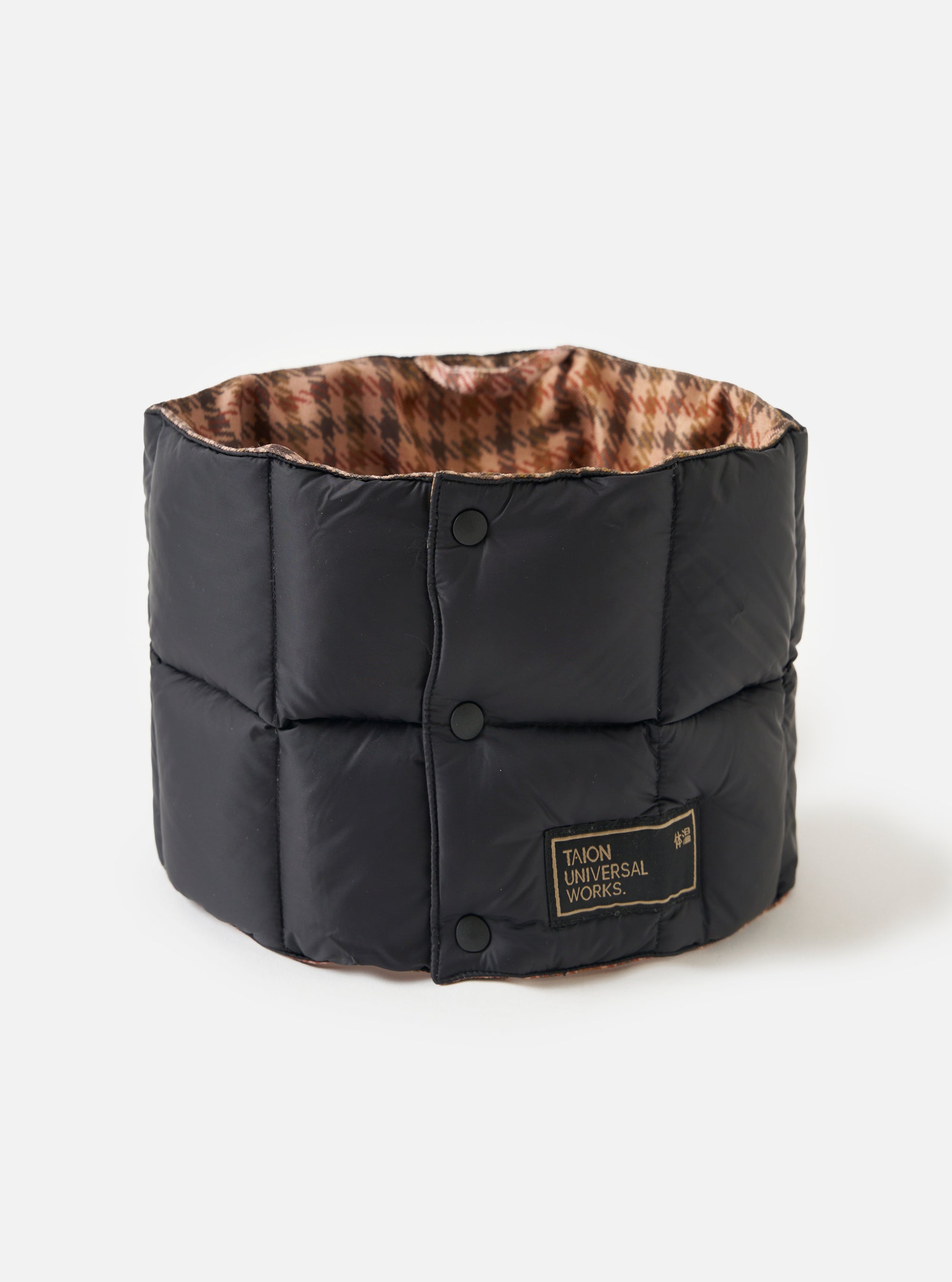 TAION x Universal Works Reversible  Black Military Line Neck Warmer