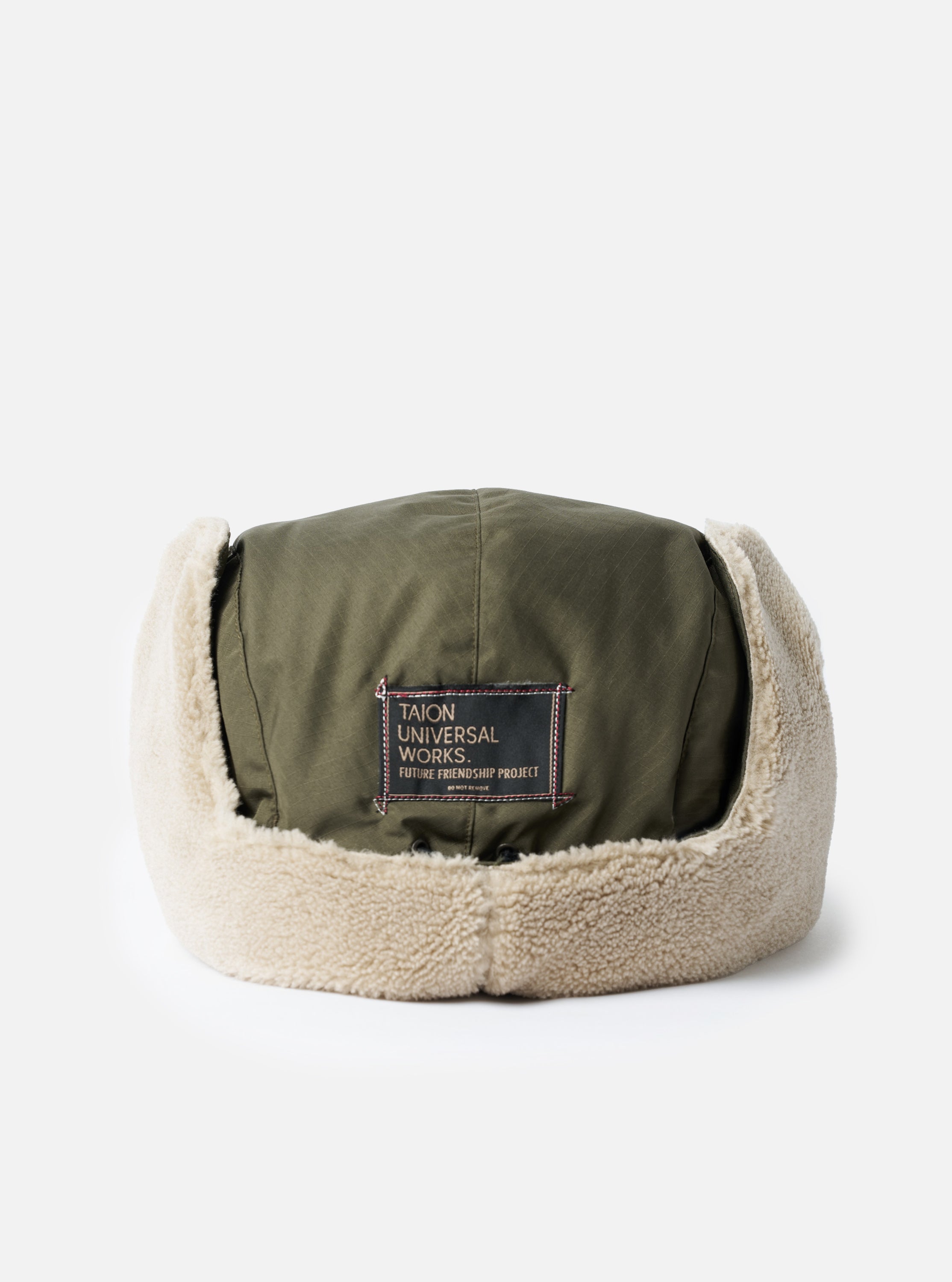 Men's Dark Olive/Beige Military Hard Shell Down Reversible Hat