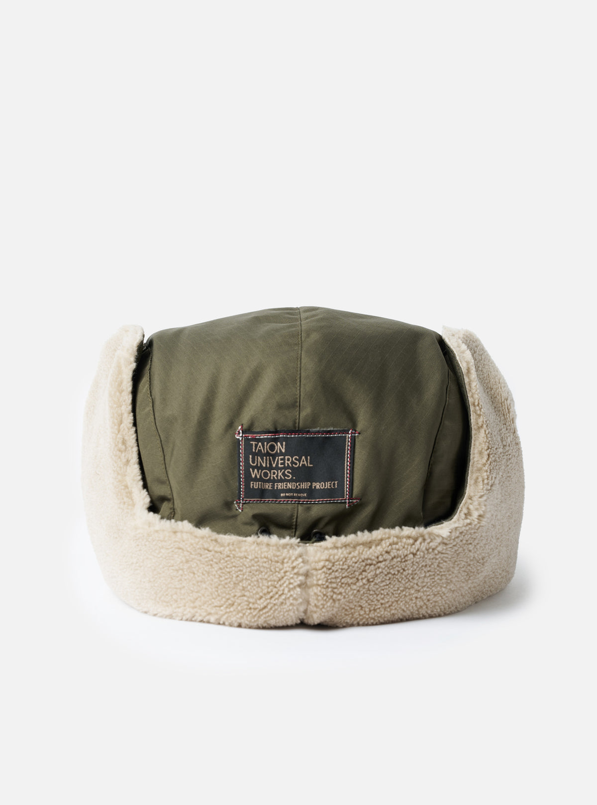 TAION x Universal Works Dark Olive/Beige Military Hard Shell Down Reversible Hat