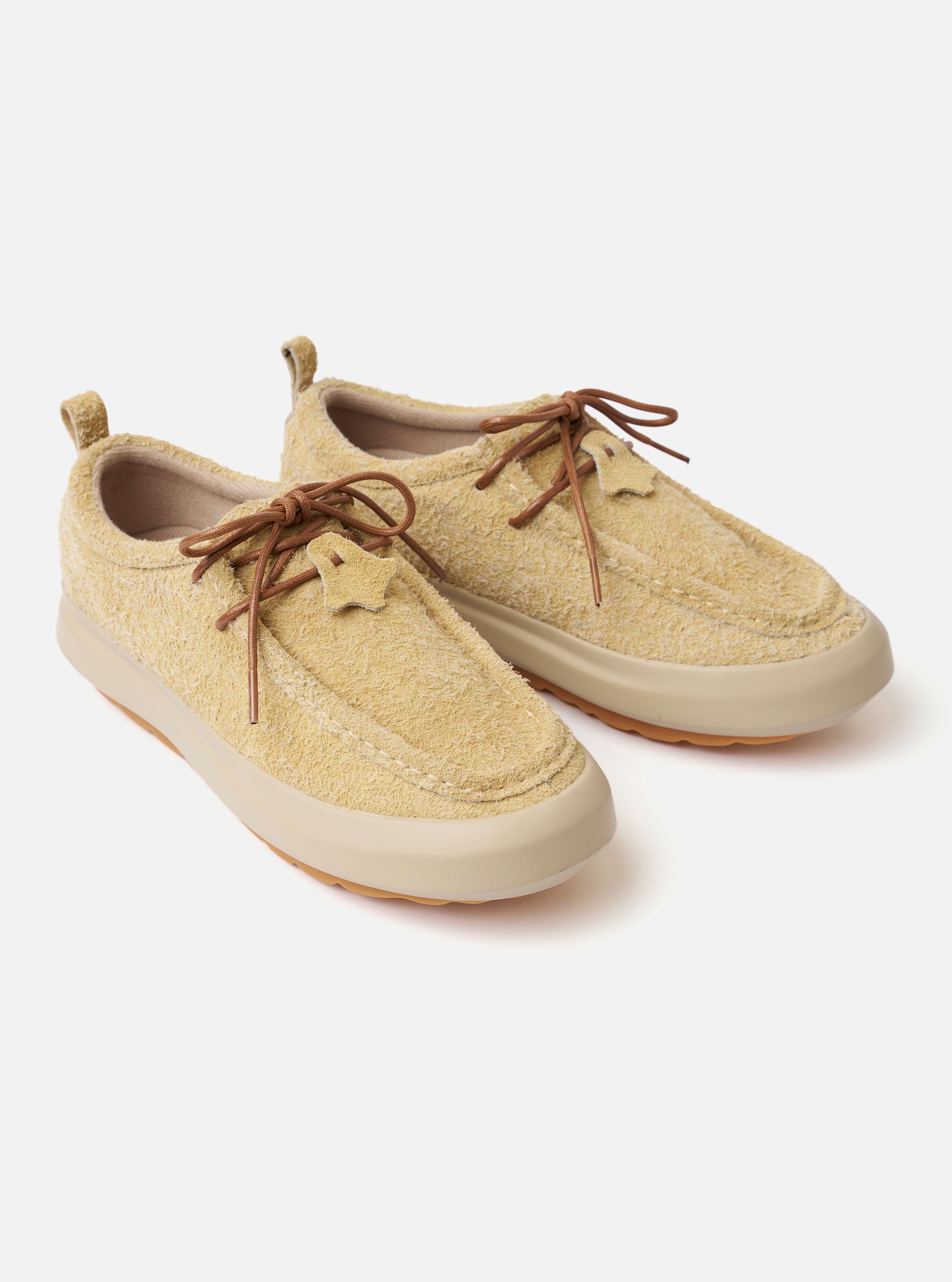 wander .etc FD:08 モカシン ブーツ シューズ Wander etc. FD/08 Low in Dune/Gum Hairy Suede – Universal Works