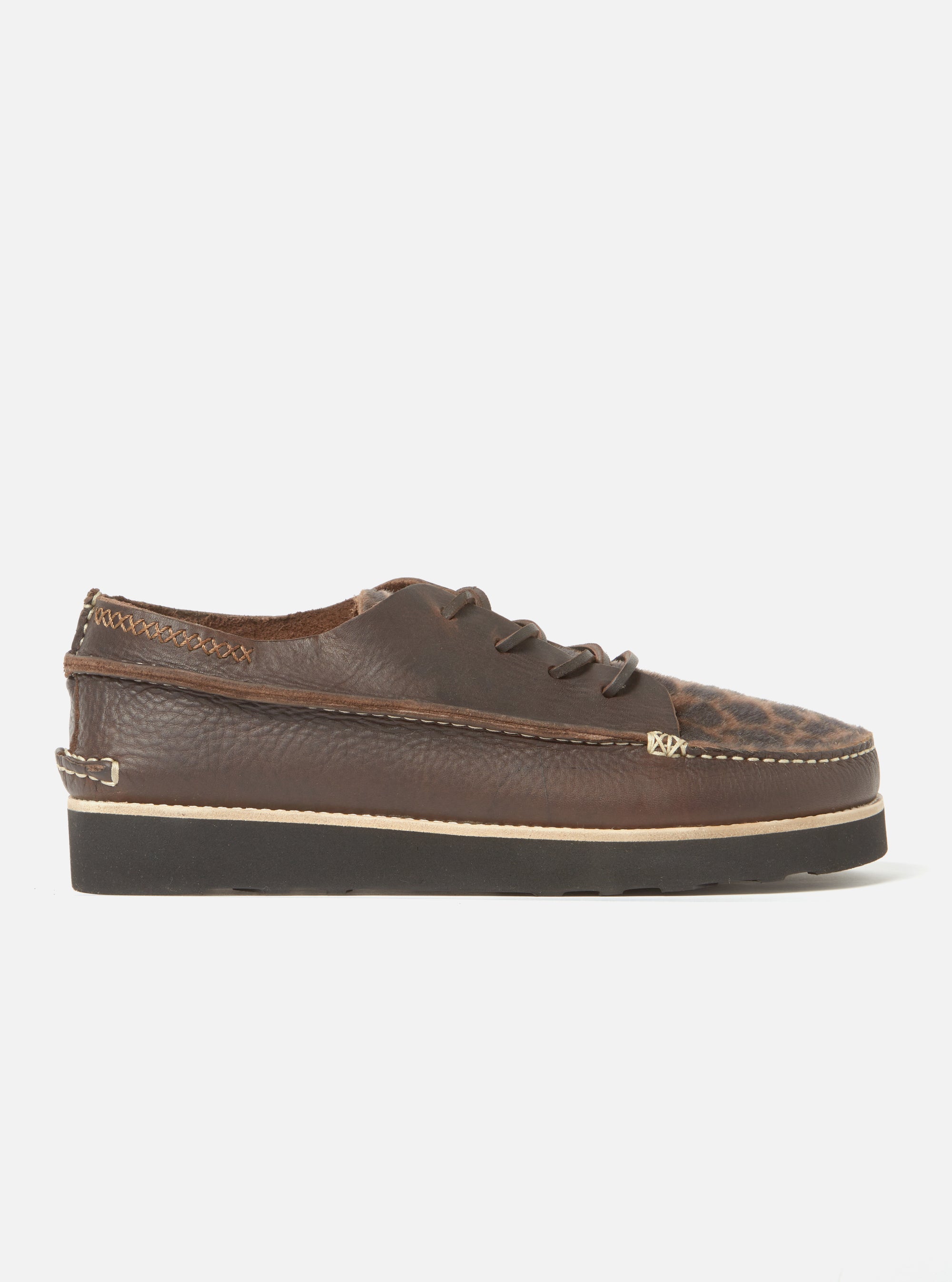 Yogi x Universal Works Dark Brown/Leopard Tumbled/Fur Leather Finn