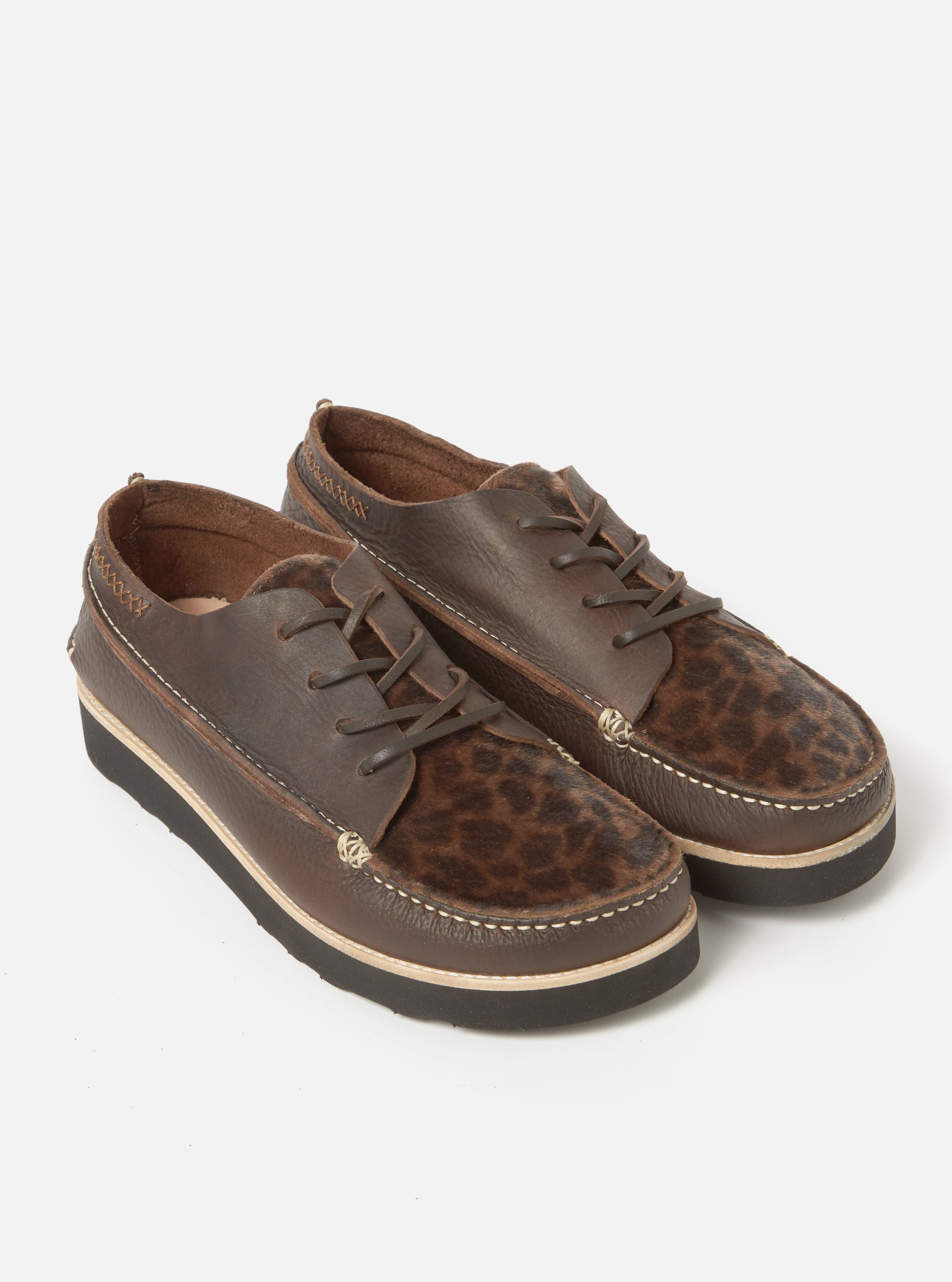 Yogi x Universal Works Dark Brown/Leopard Tumbled/Fur Leather Finn
