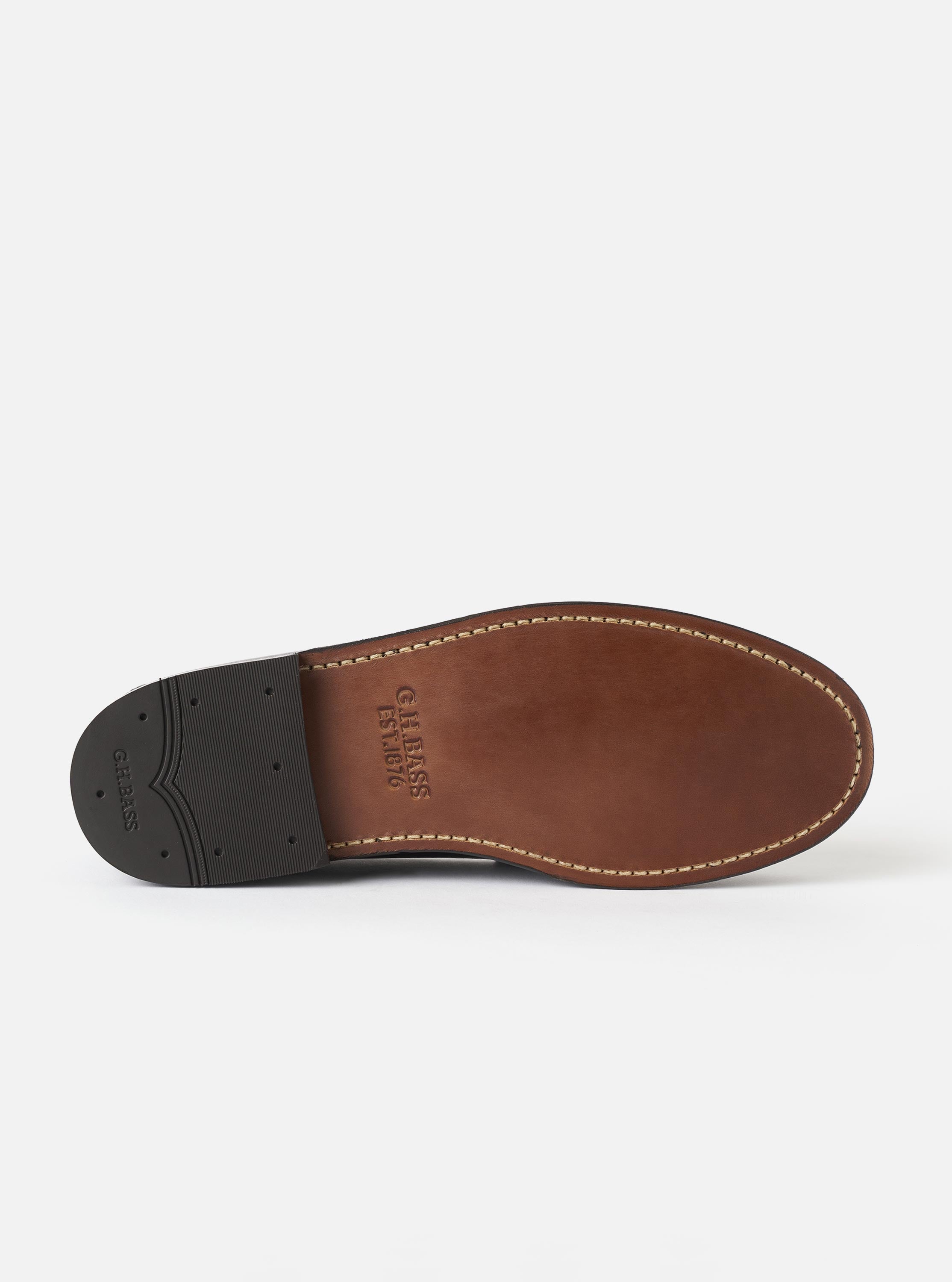 Men's G.H.Bass Chocolate Leather Weejuns Heritage Larson Moc Penny