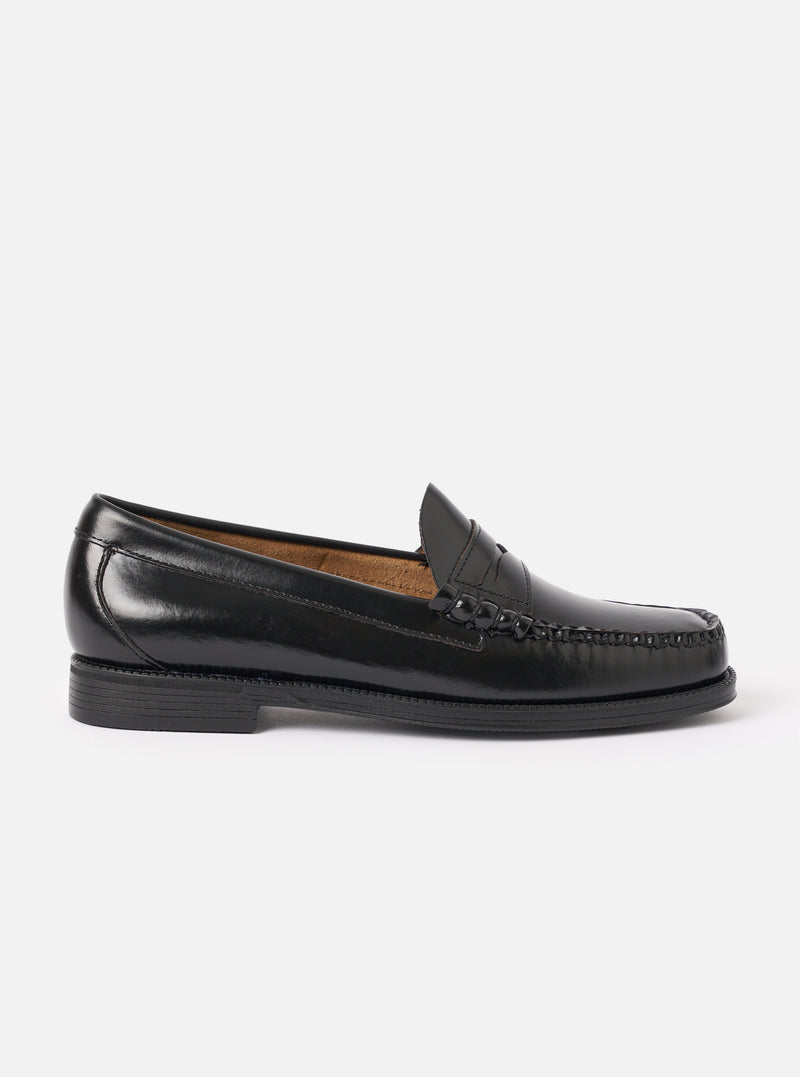 G.H.Bass Black Leather Weejun II Larson Moc Penny Loafer
