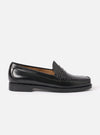 G.H.Bass Black Leather Weejun II Larson Moc Penny Loafer