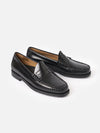 G.H.Bass Black Leather Weejun II Larson Moc Penny Loafer