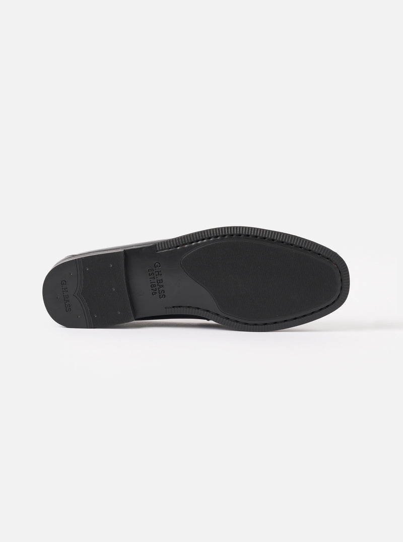 G.H.Bass Black Leather Easy Weejuns Larson Penny Loafer