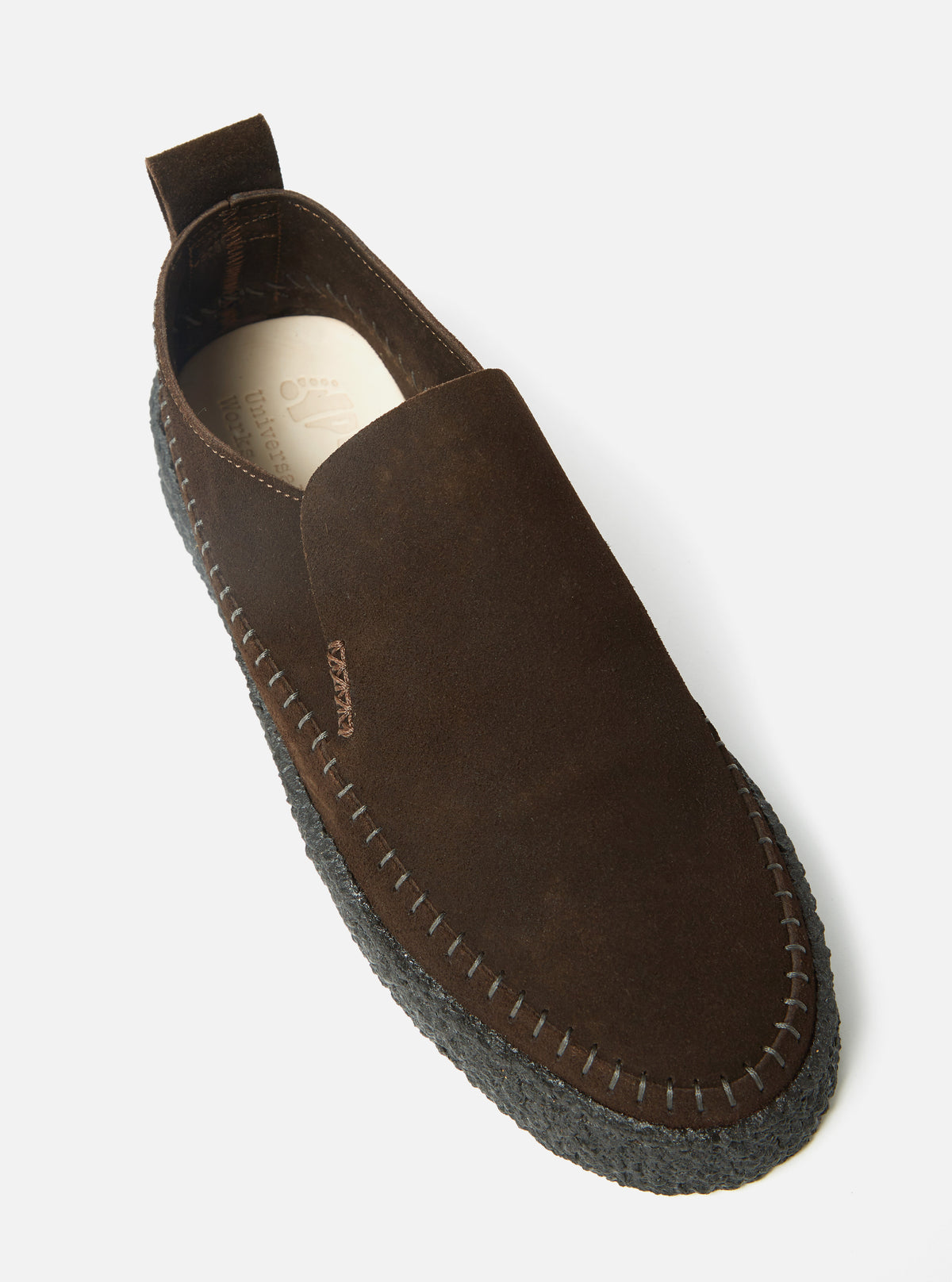 Yogi x Universal Works Chocolate Suede/Black Crepe Hitch Loafer