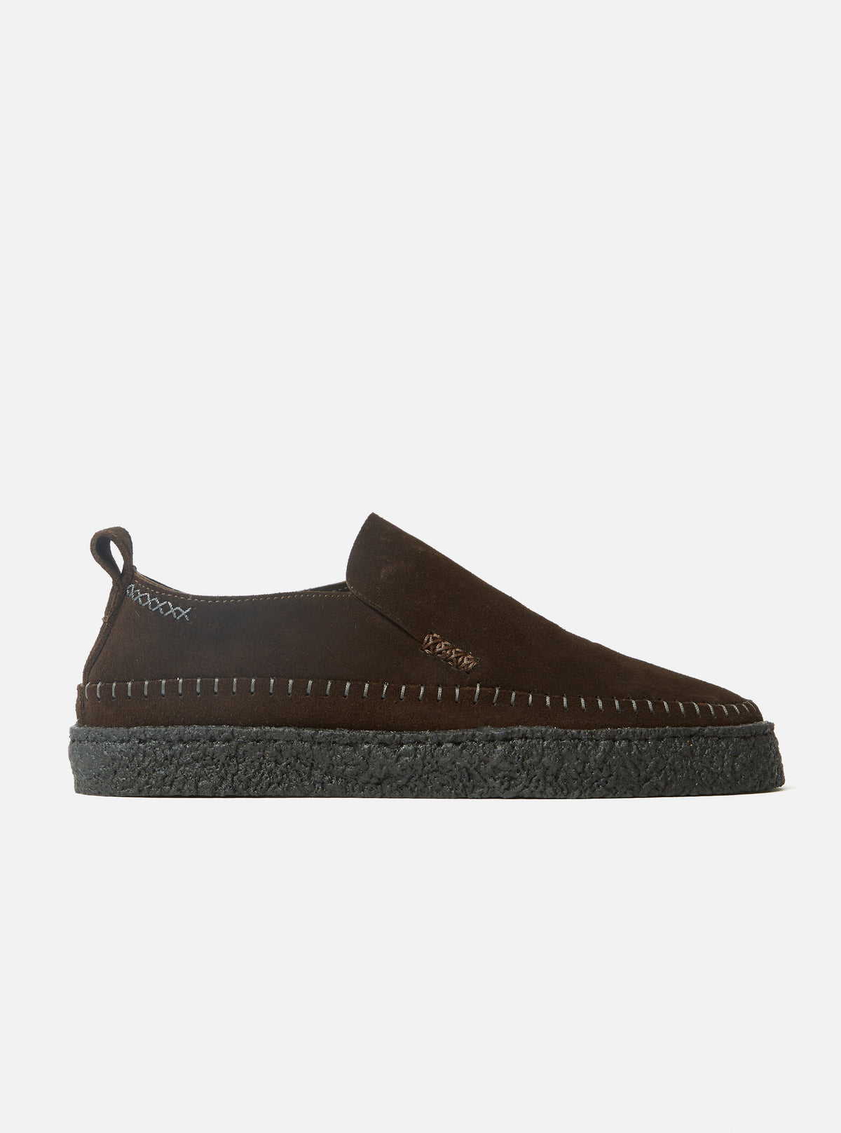 Yogi x Universal Works Chocolate Suede/Black Crepe Hitch Loafer