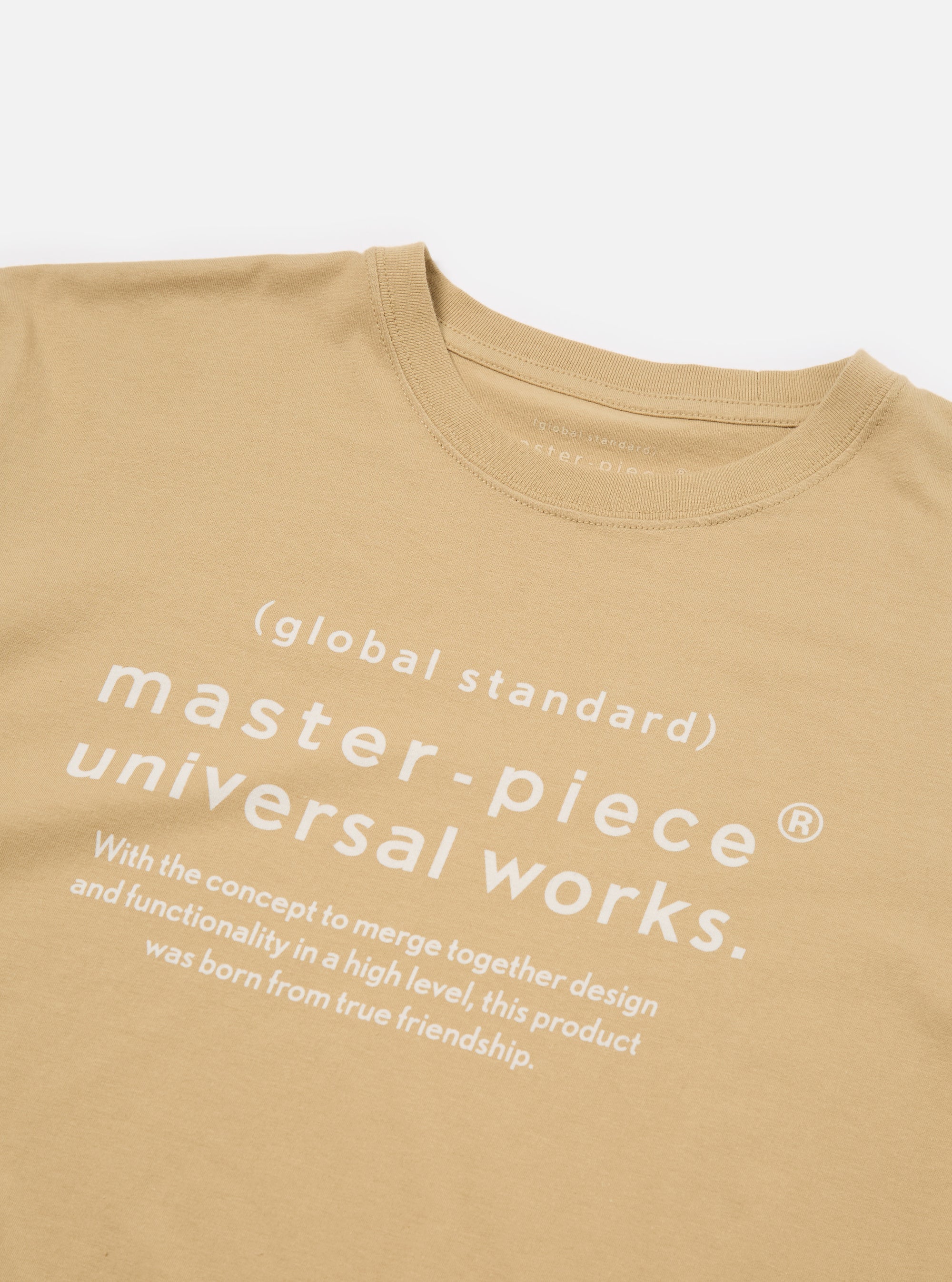 master-piece x Universal Works Dark Sand Single Jersey Print Tee