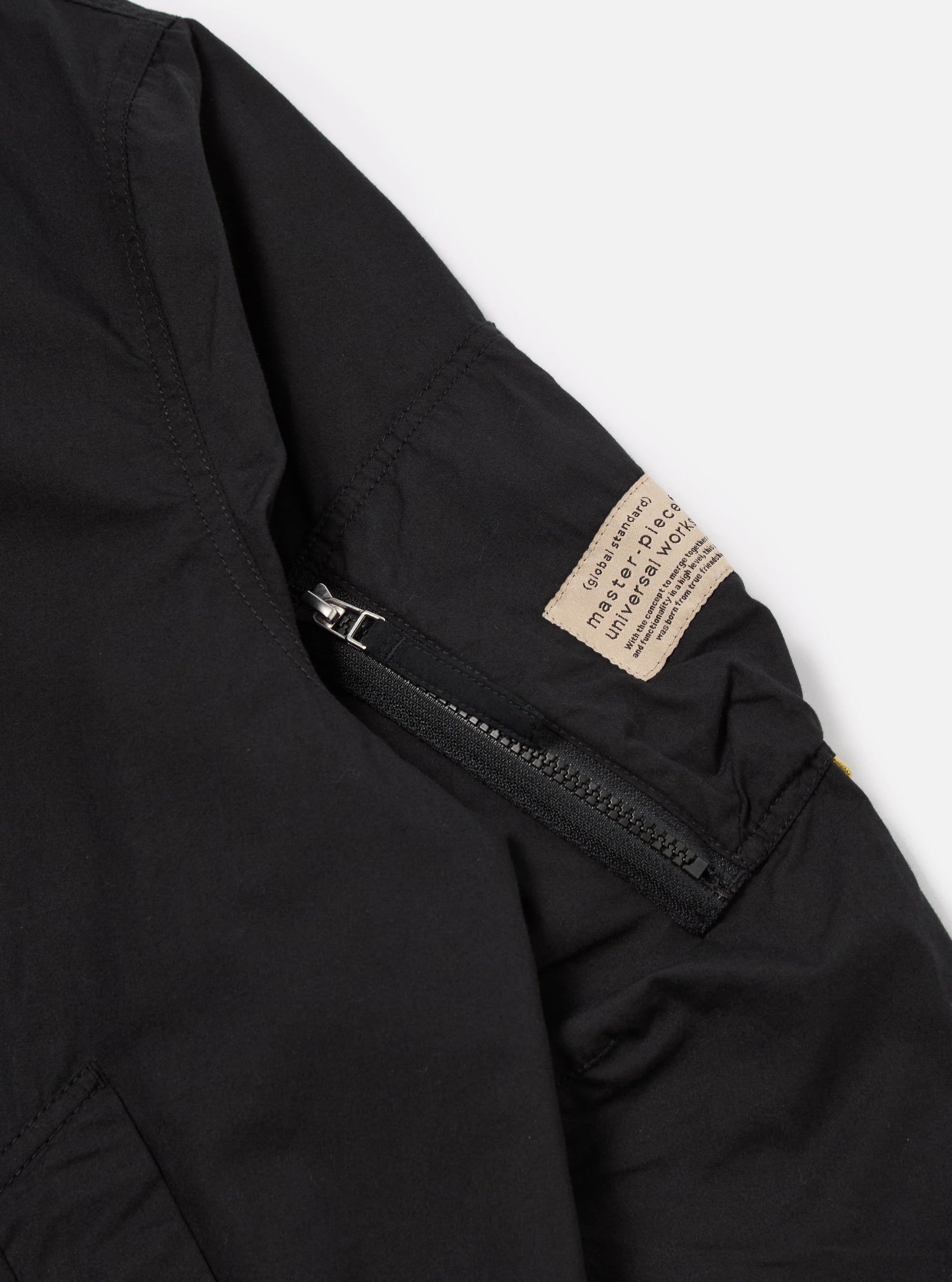 master-piece x Universal Works Black Broadcloth NS Bomber Jacket