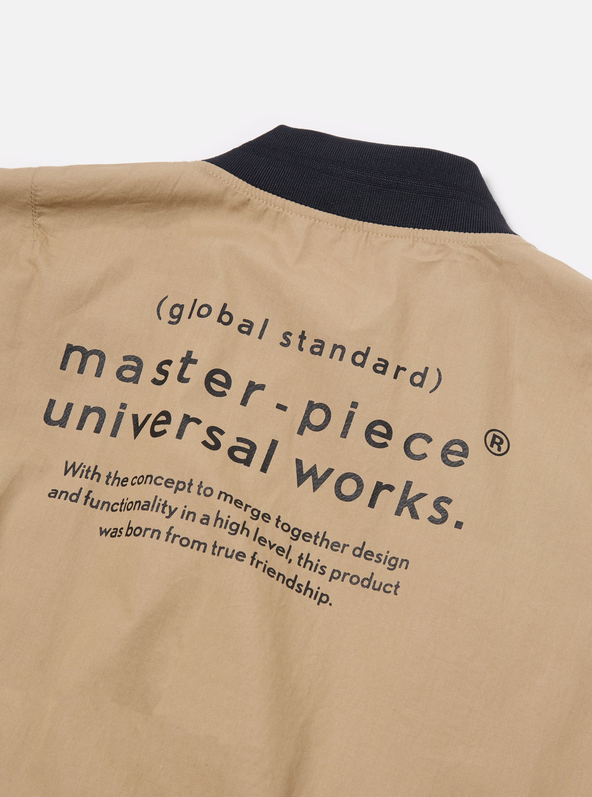 master-piece x Universal Works Sand Broadcloth NS Bomber Jacket