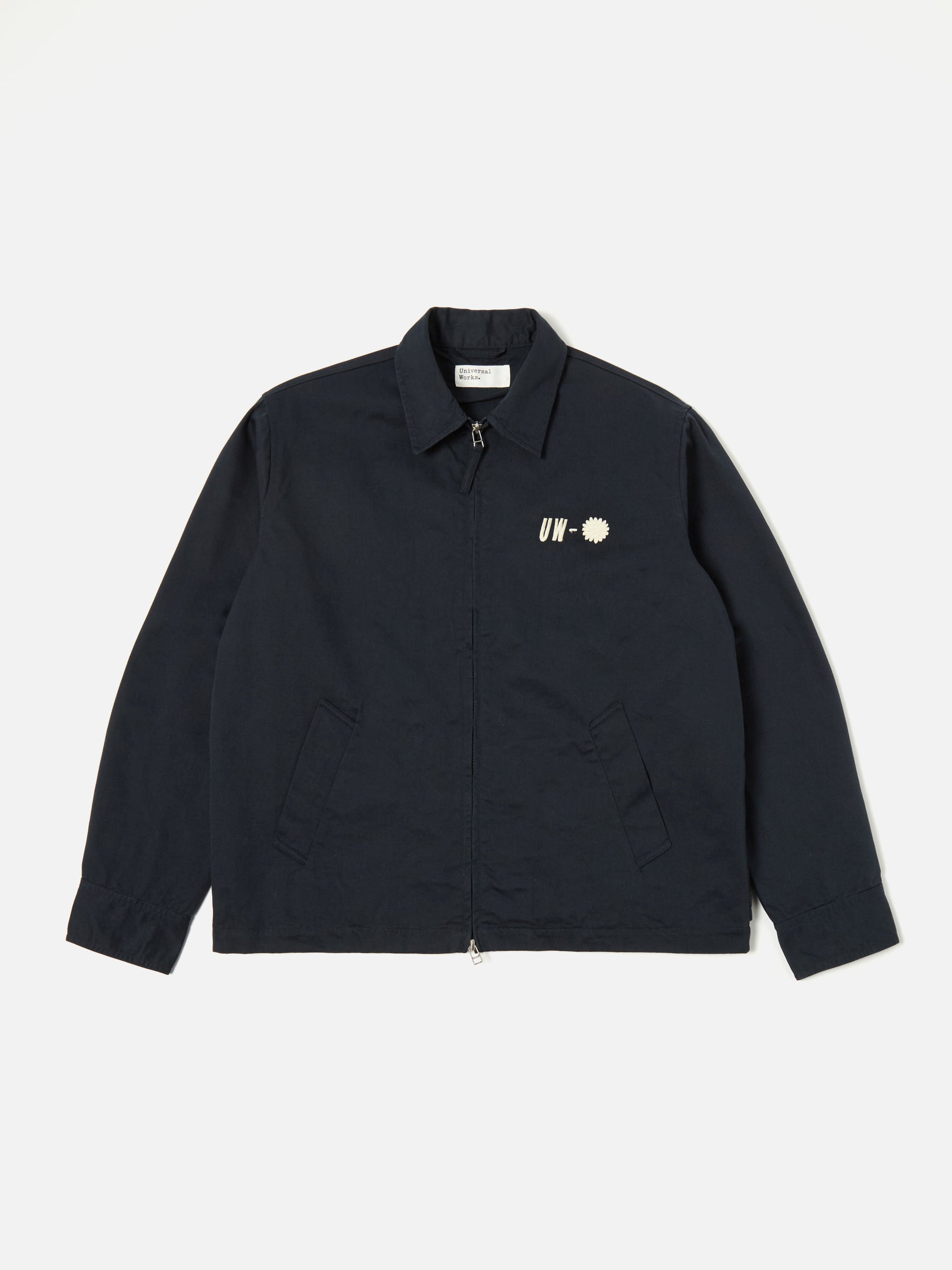 Navy Embroidered Twill Windcheater
