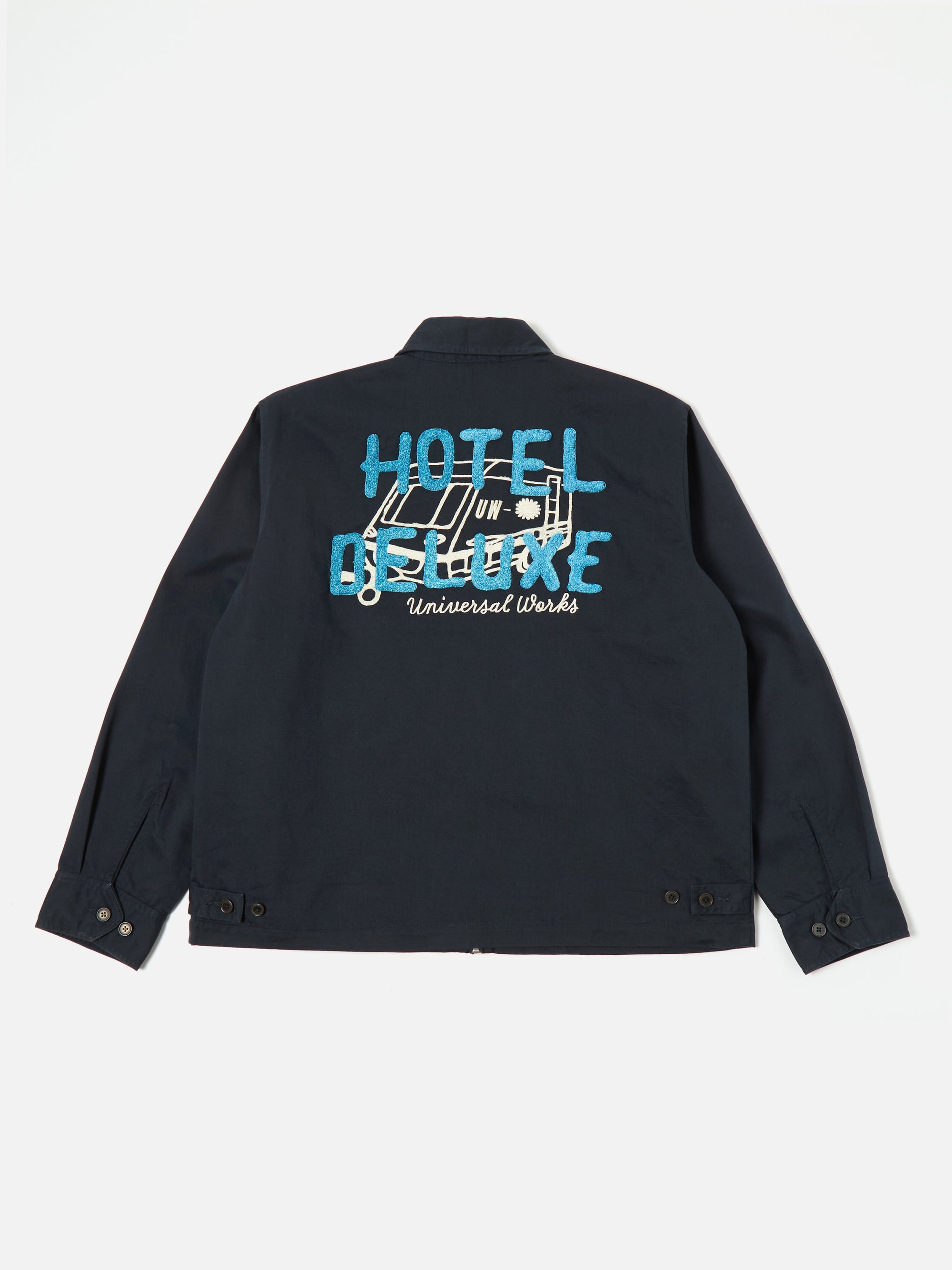 Navy Embroidered Twill Windcheater