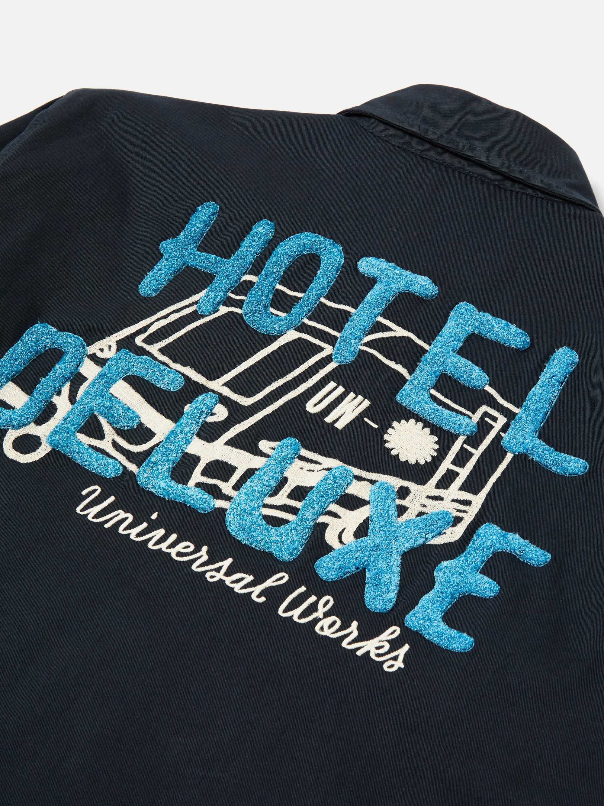 Navy Embroidered Twill Windcheater