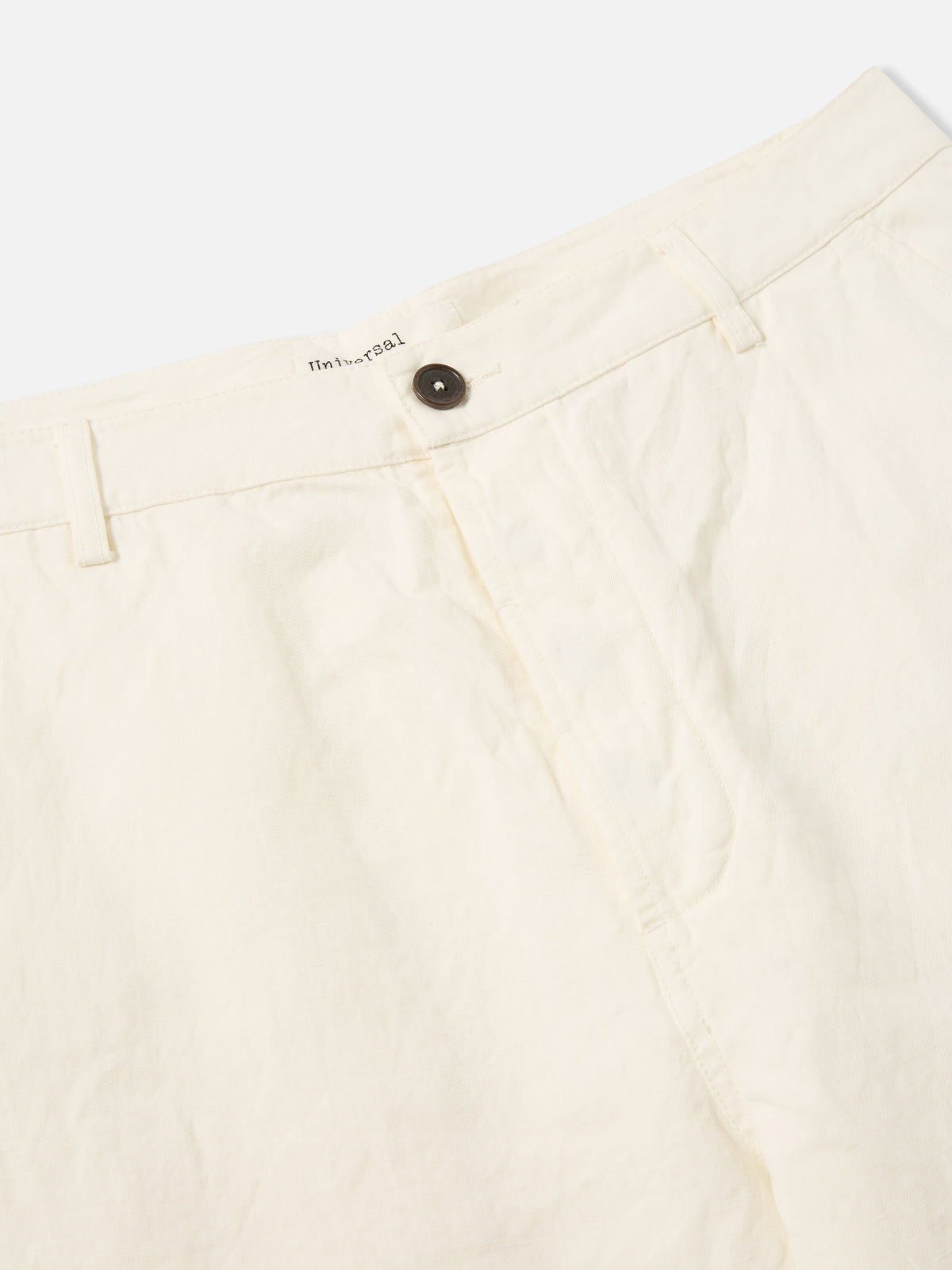 Ecru Slub Linen Weave Military Chino