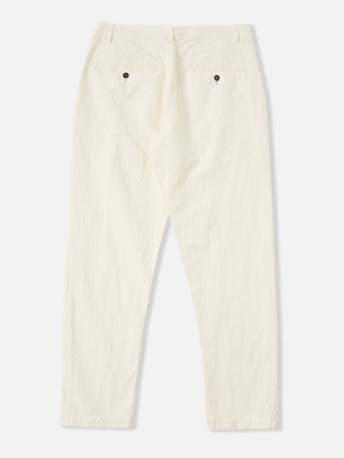 Ecru Slub Linen Weave Military Chino