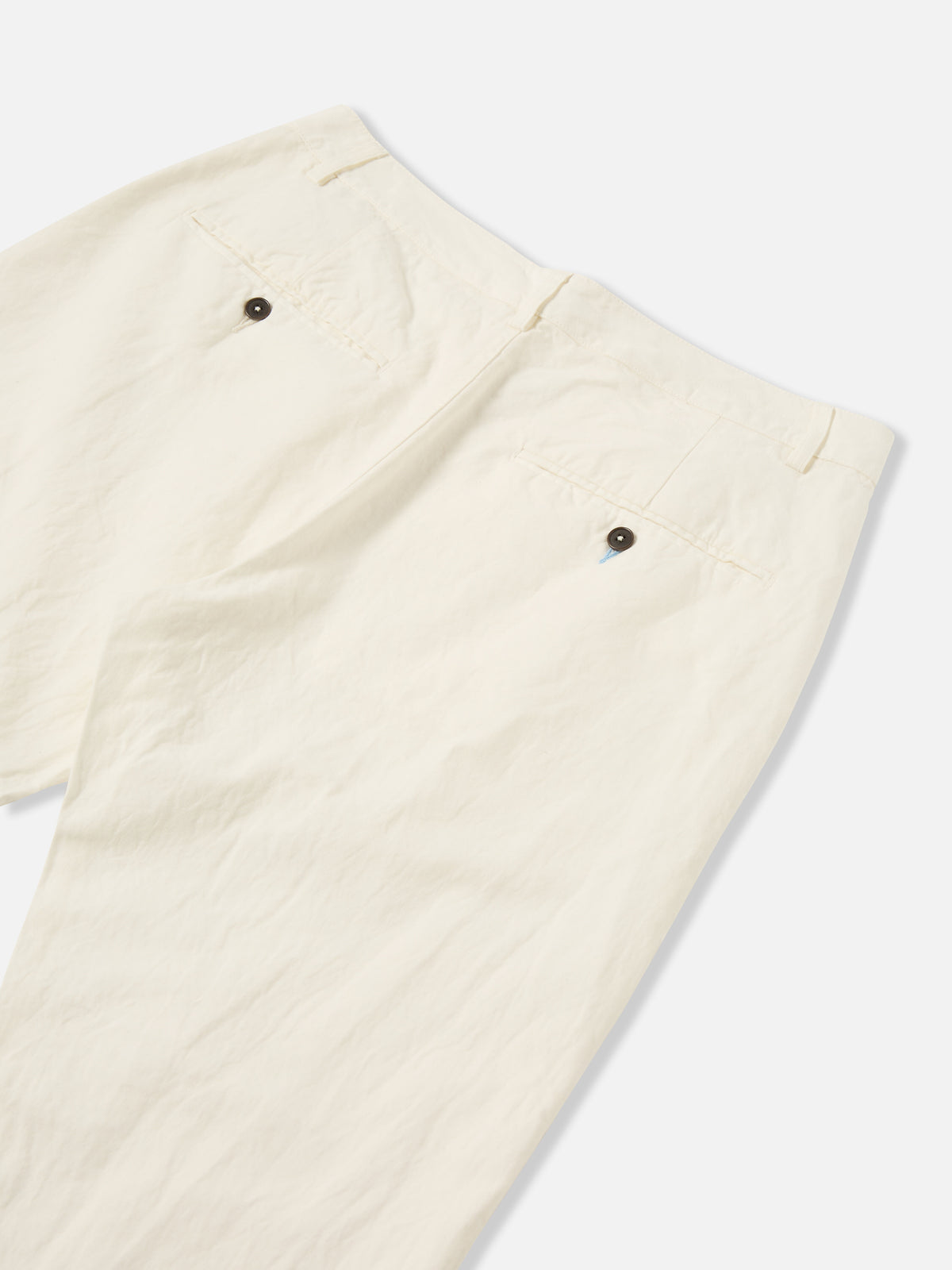 Ecru Slub Linen Weave Military Chino