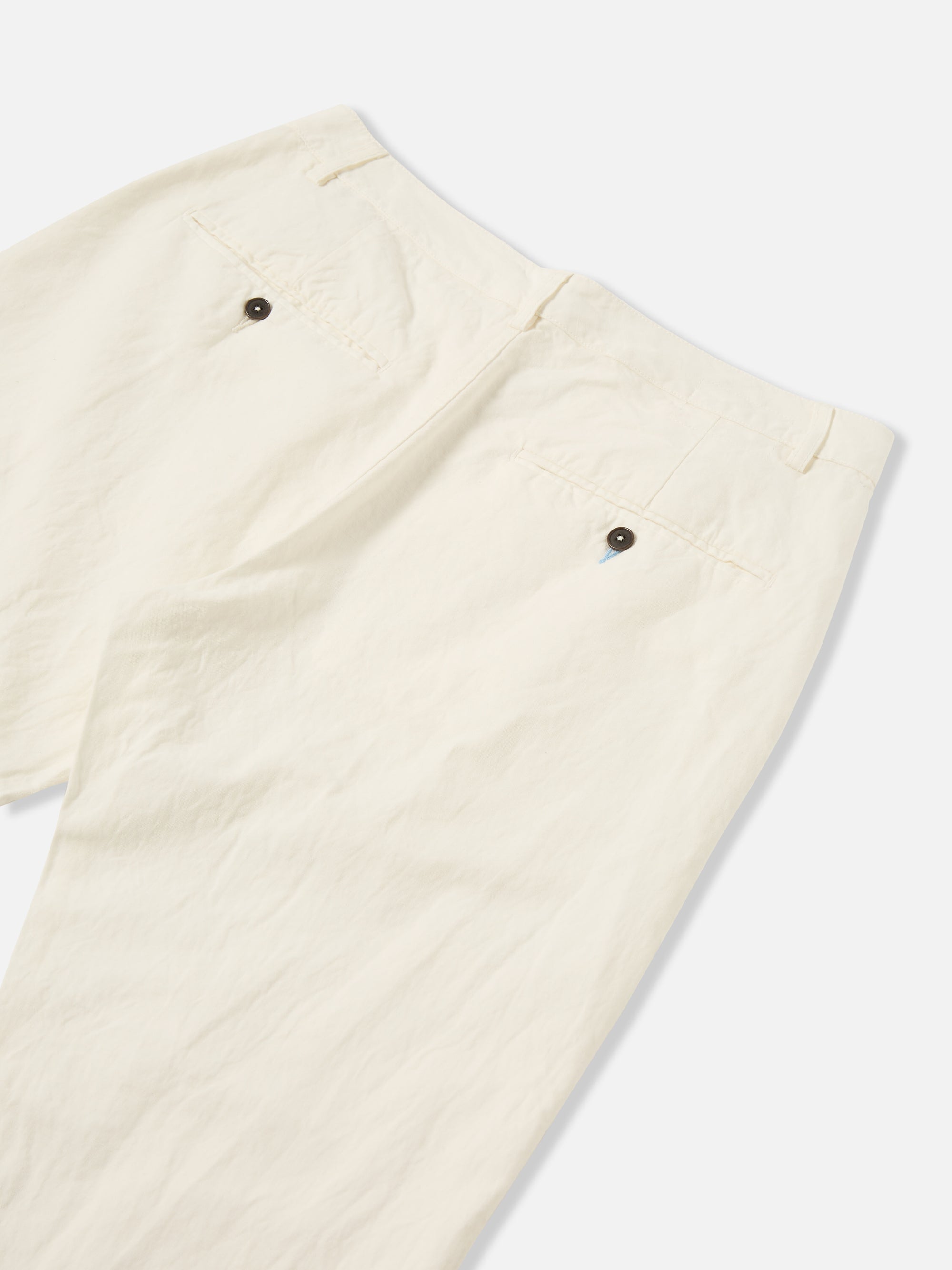 Ecru Slub Linen Weave Military Chino