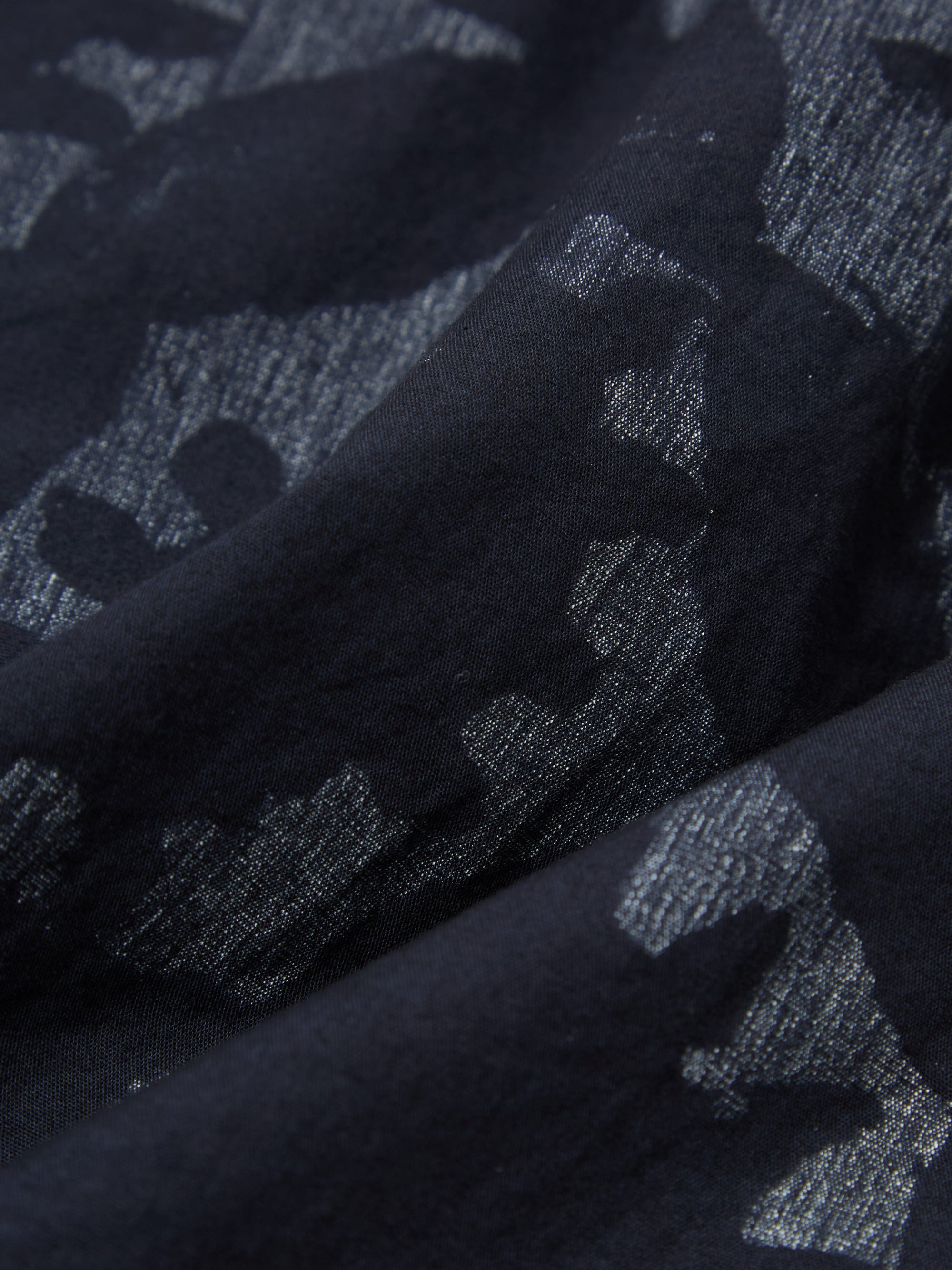 Navy Over Dyed Sun Print Pleated Track Short