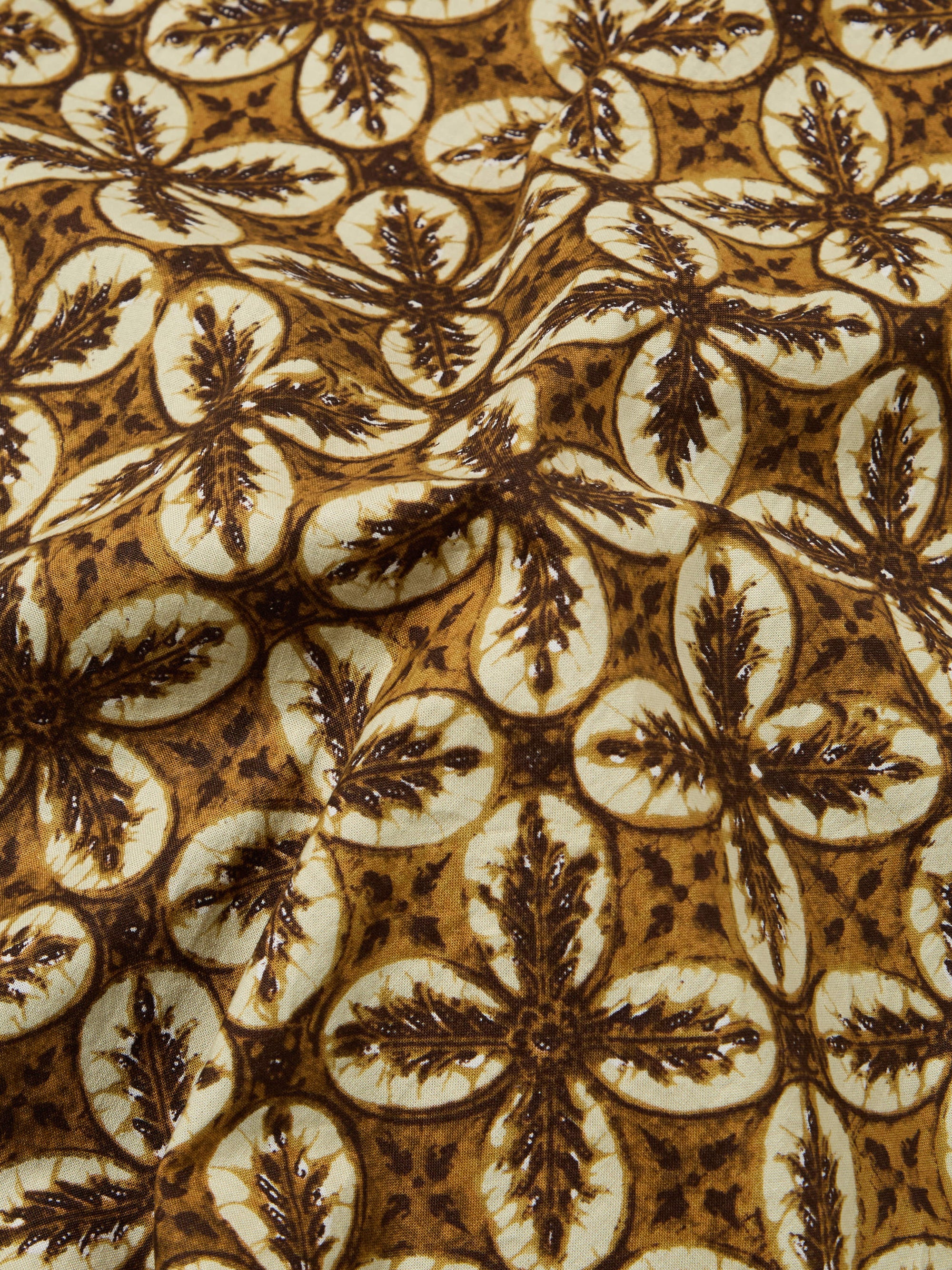 Brown Lobby Print Camp Shirt