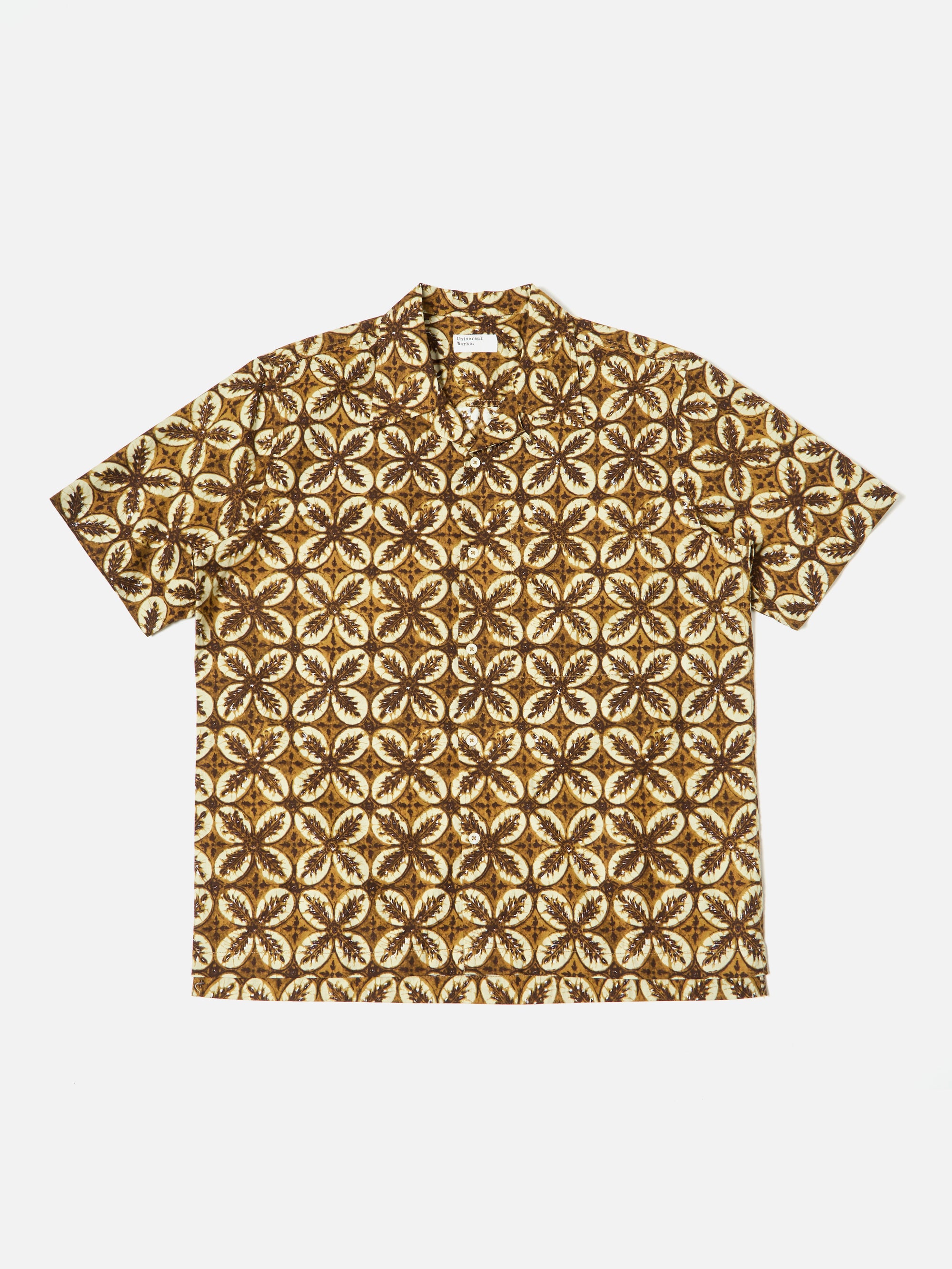 Brown Lobby Print Camp Shirt
