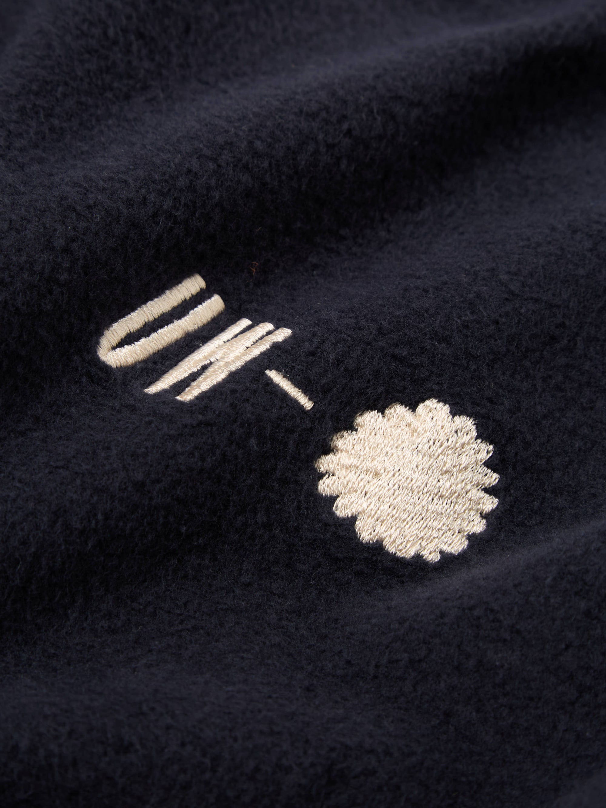 Navy Hotel Deluxe' Embroidered Brush Back Crew Sweat