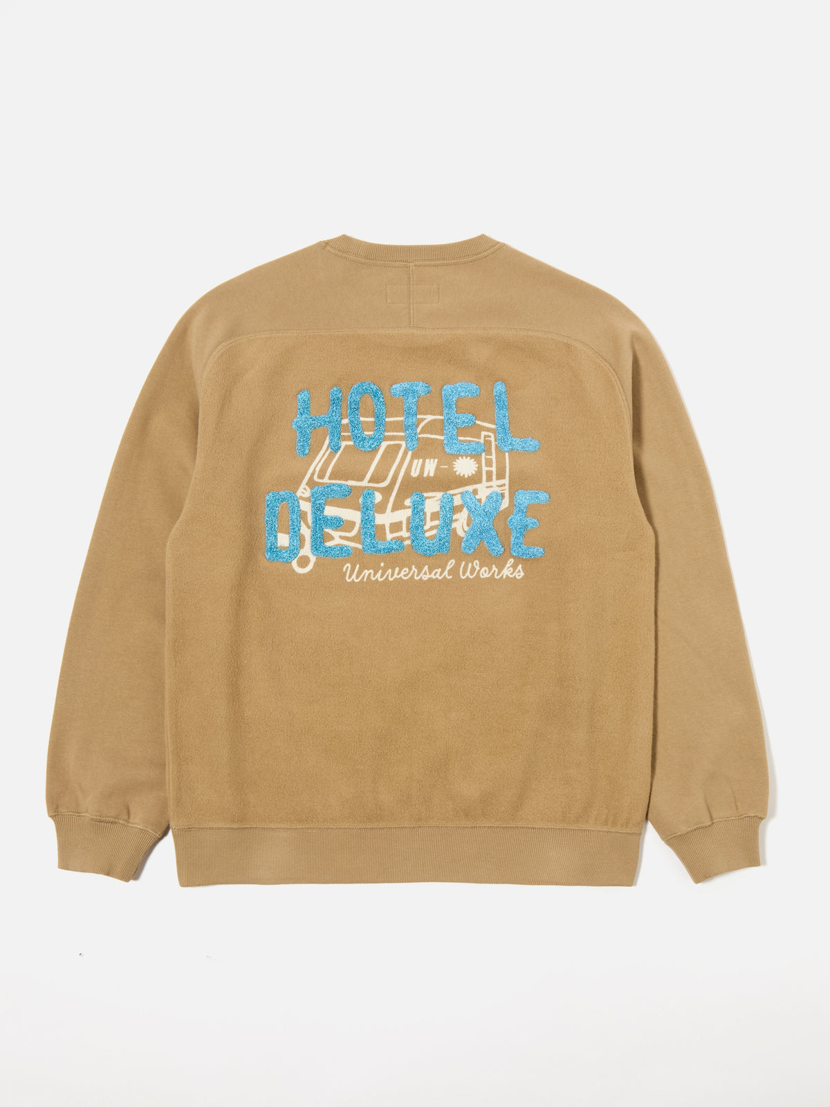 Sand Hotel Deluxe' Embroidered Brush Back Crew Sweat