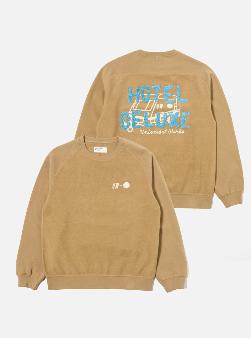 Sand Hotel Deluxe' Embroidered Brush Back Crew Sweat