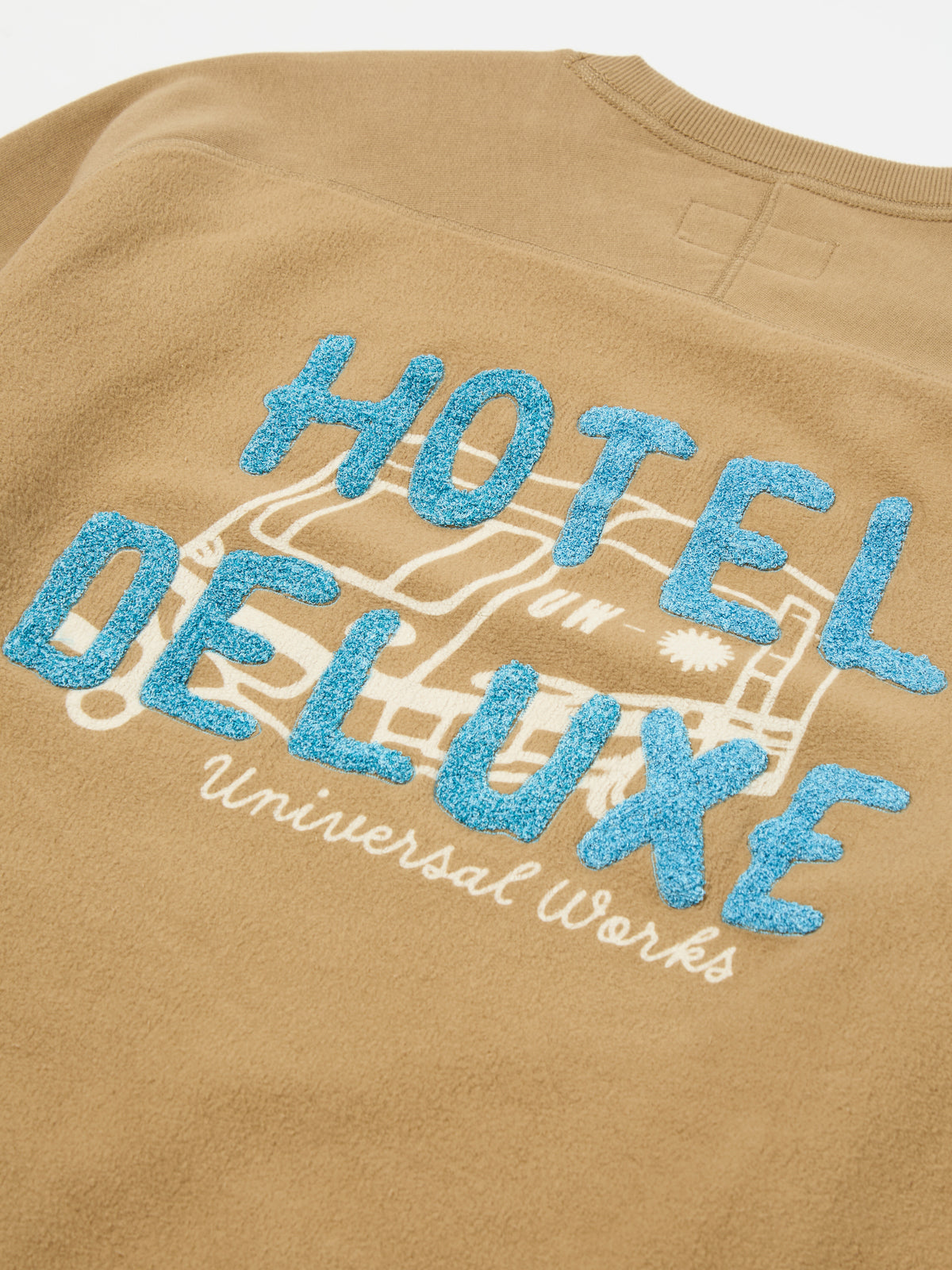Sand Hotel Deluxe' Embroidered Brush Back Crew Sweat