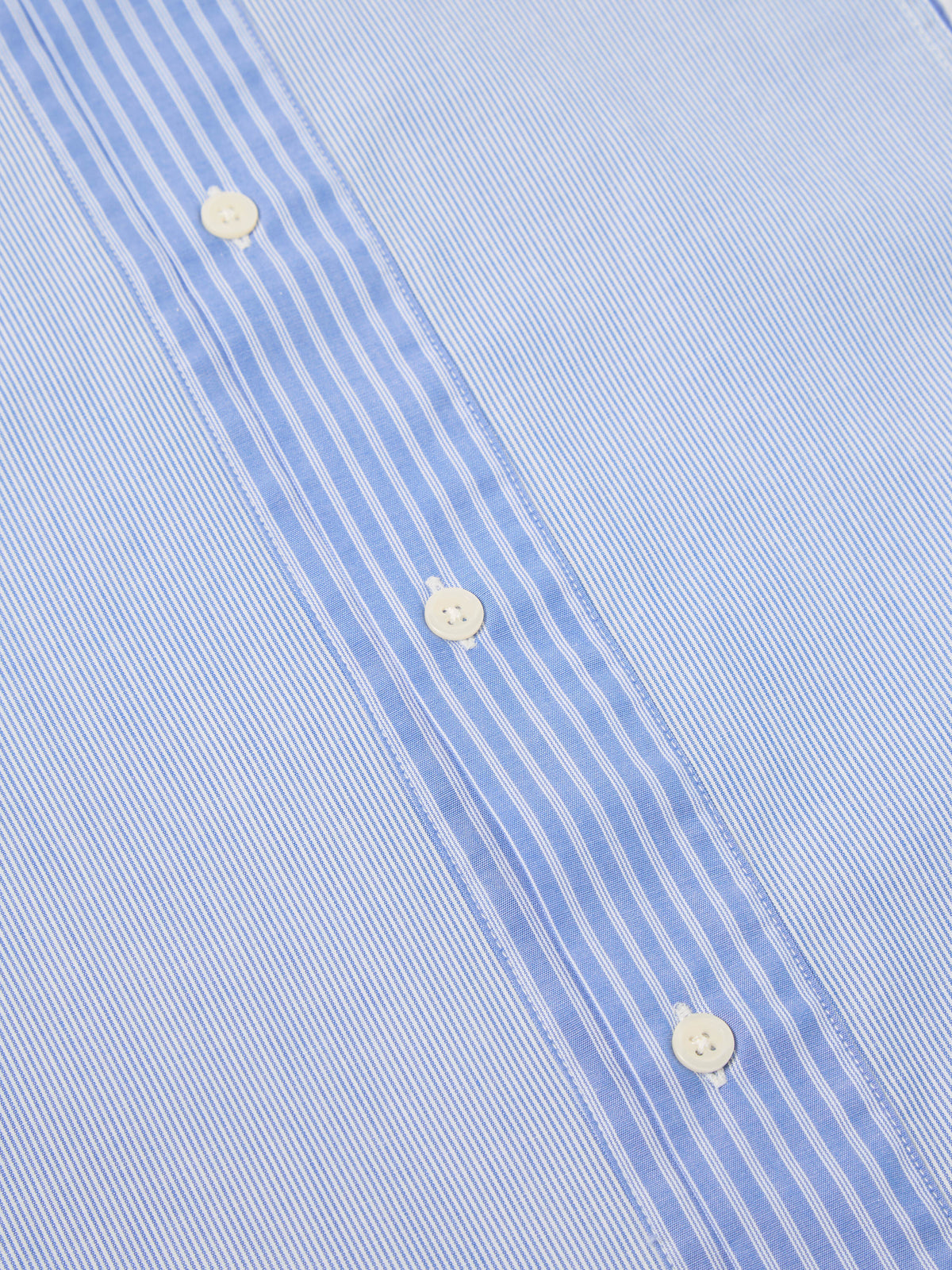 Blue/White Classic Principe Mix Border Panel Shirt