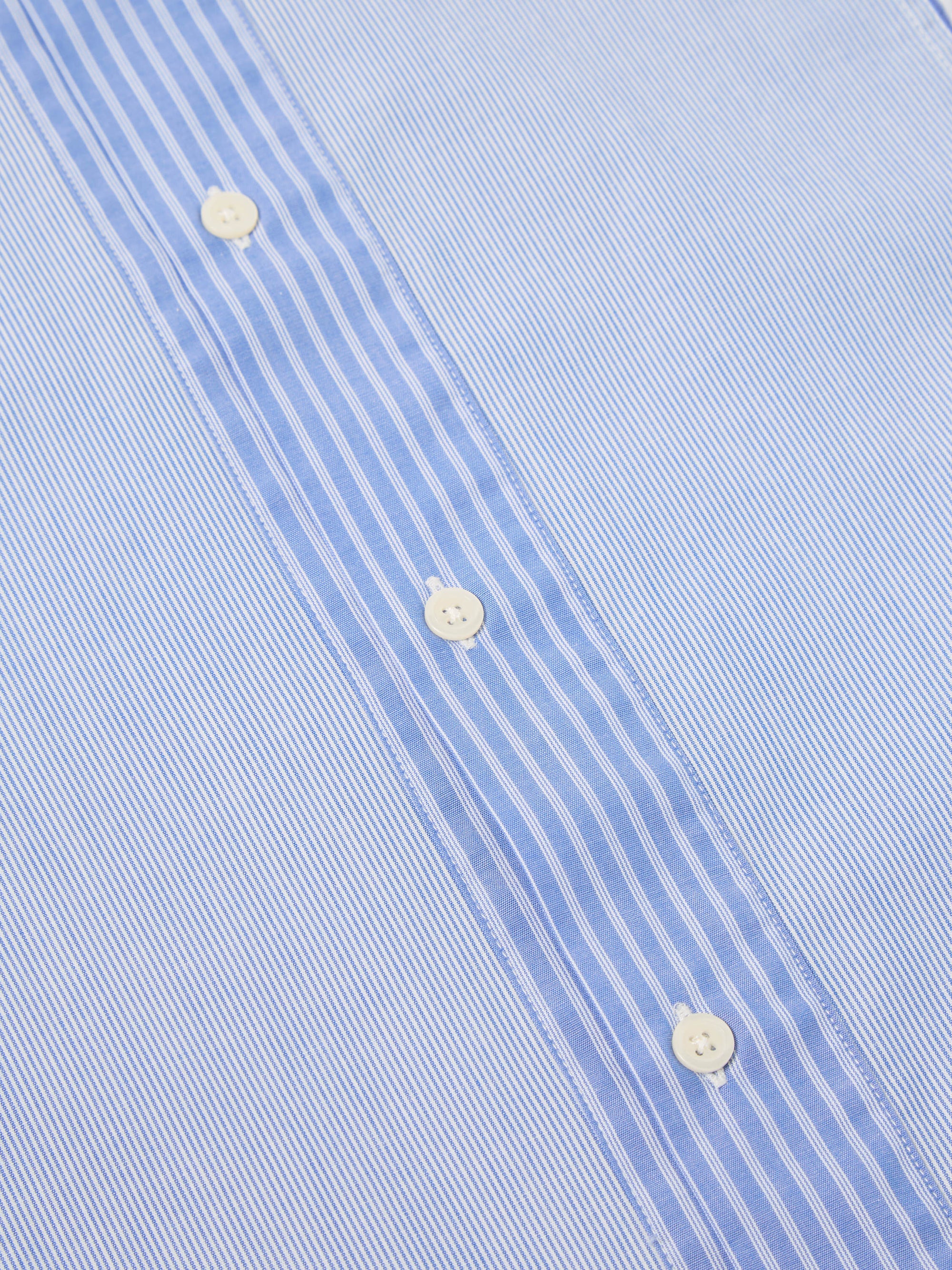 Blue/White Classic Principe Mix Border Panel Shirt