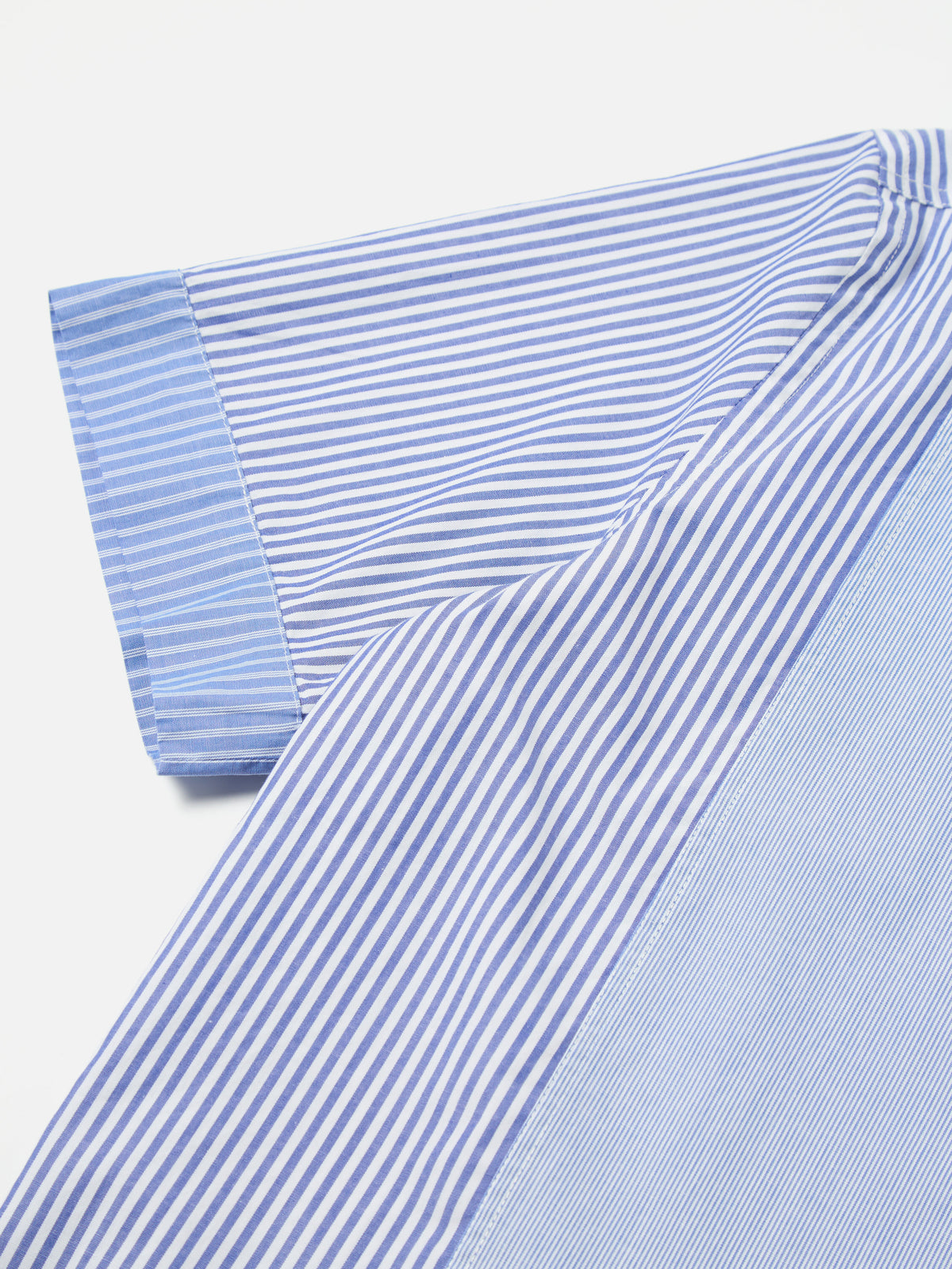 Blue/White Classic Principe Mix Border Panel Shirt