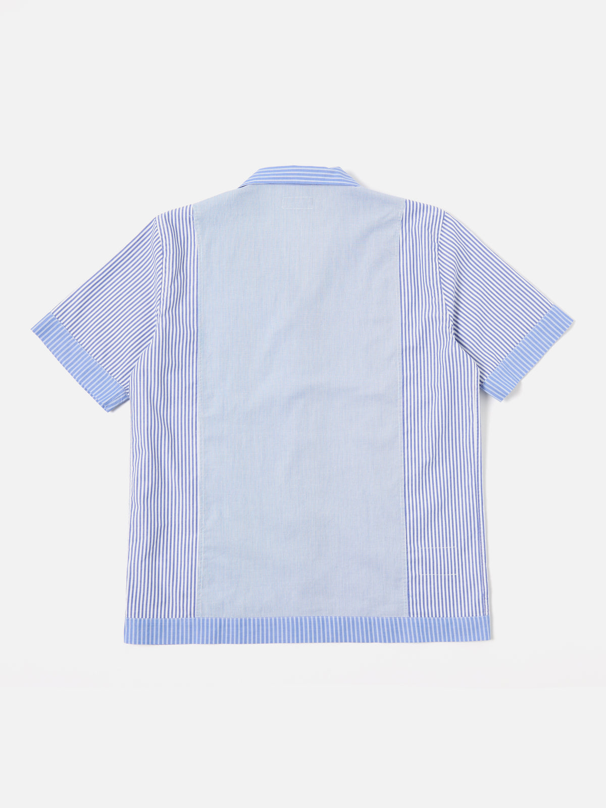 Blue/White Classic Principe Mix Border Panel Shirt