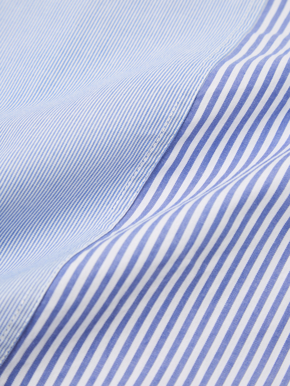 Blue/White Classic Principe Mix Border Panel Shirt