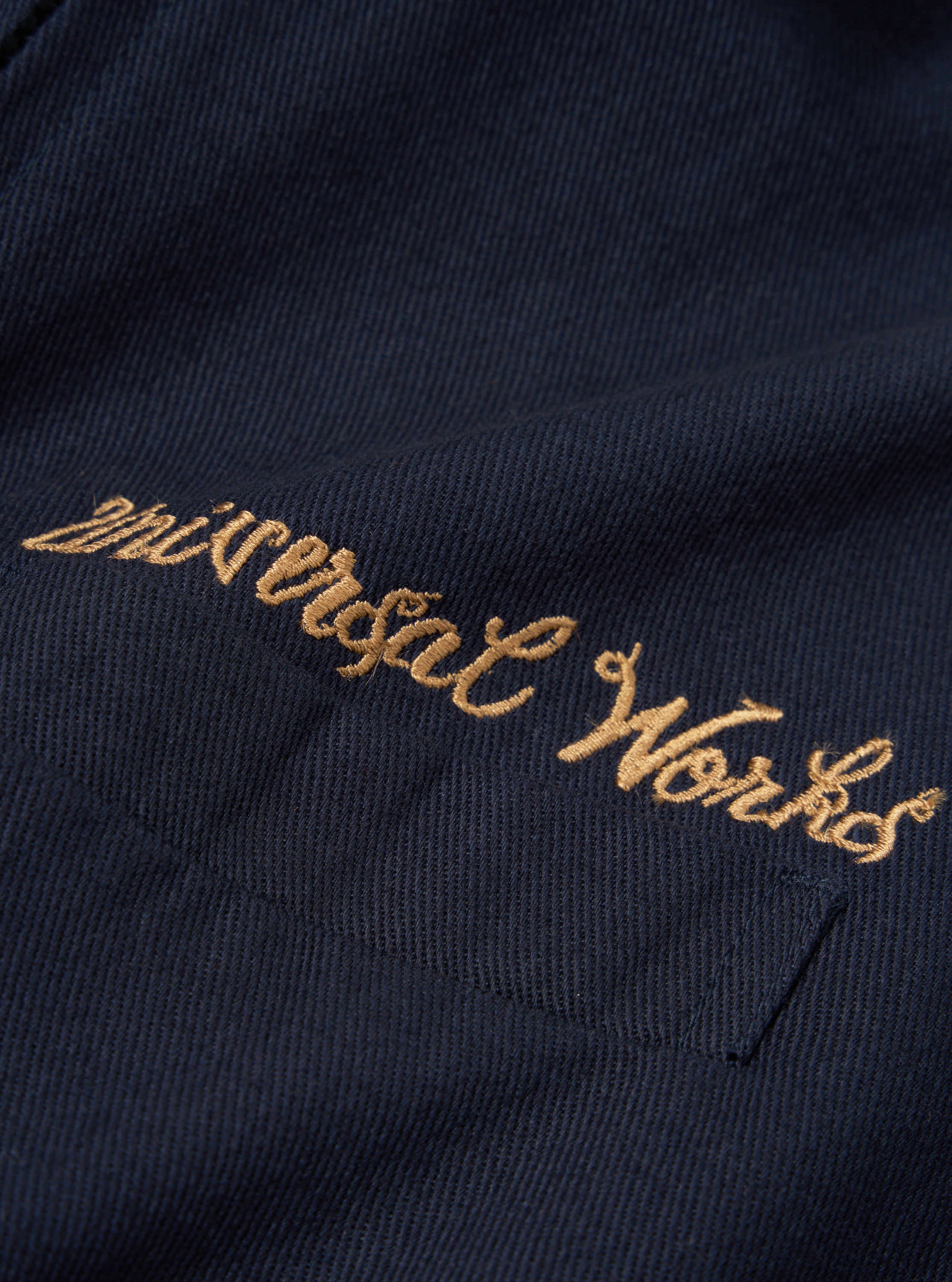 Navy Embroidered Works Twill Windcheater