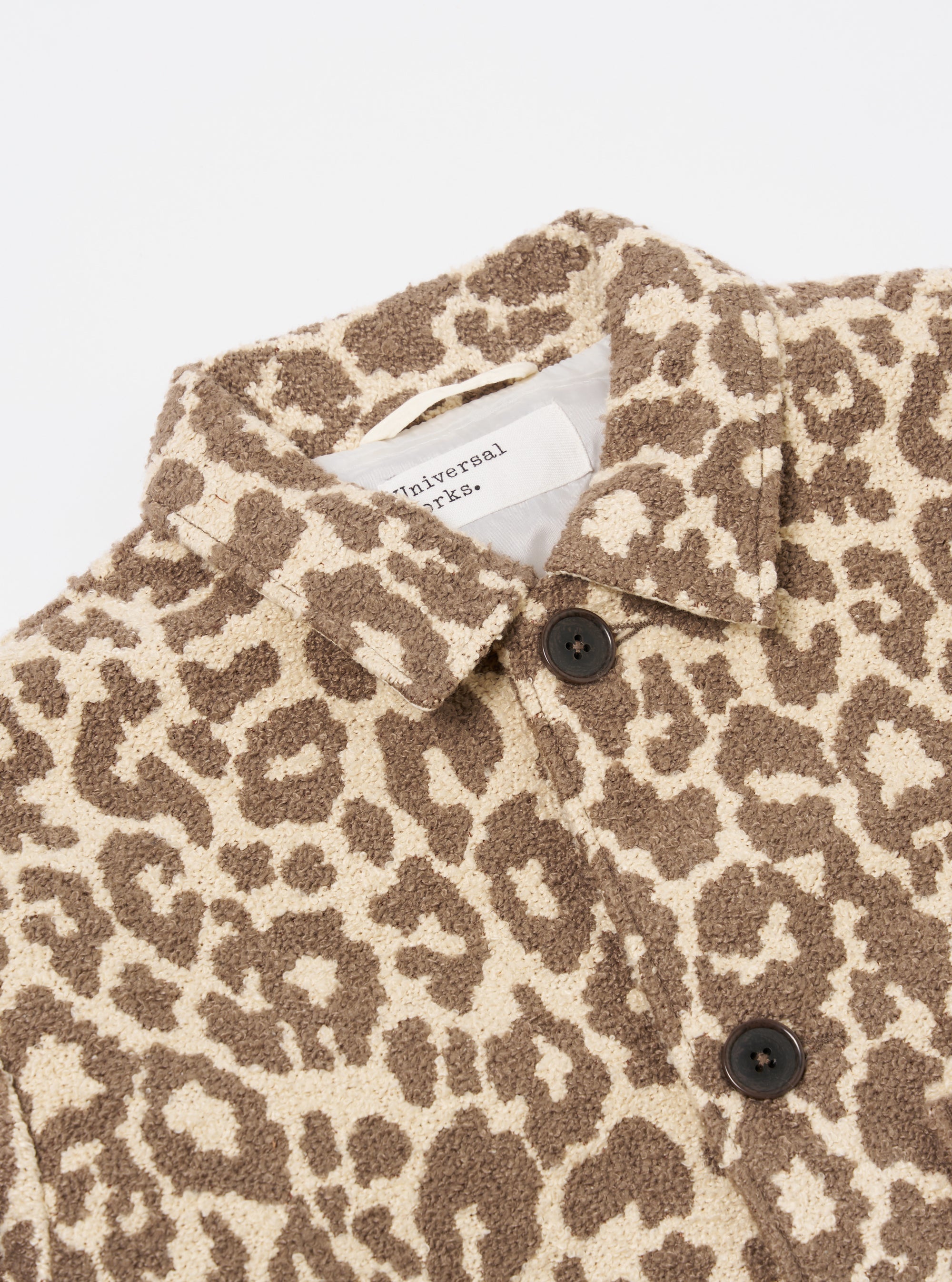 Natural Crazy Leopard Simple Bakers Jacket