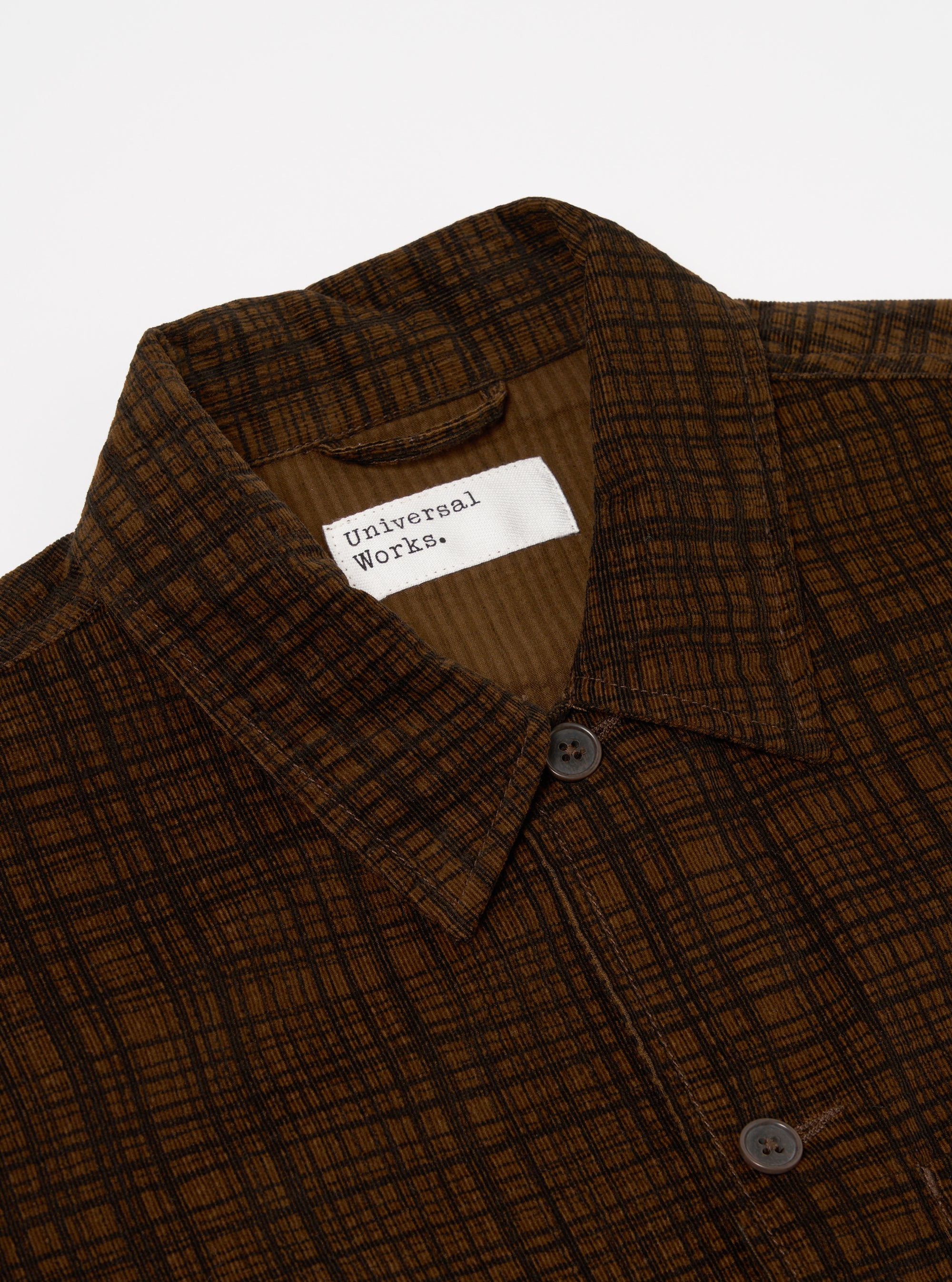 Brown Check Cord Seersucker Uniform Jacket