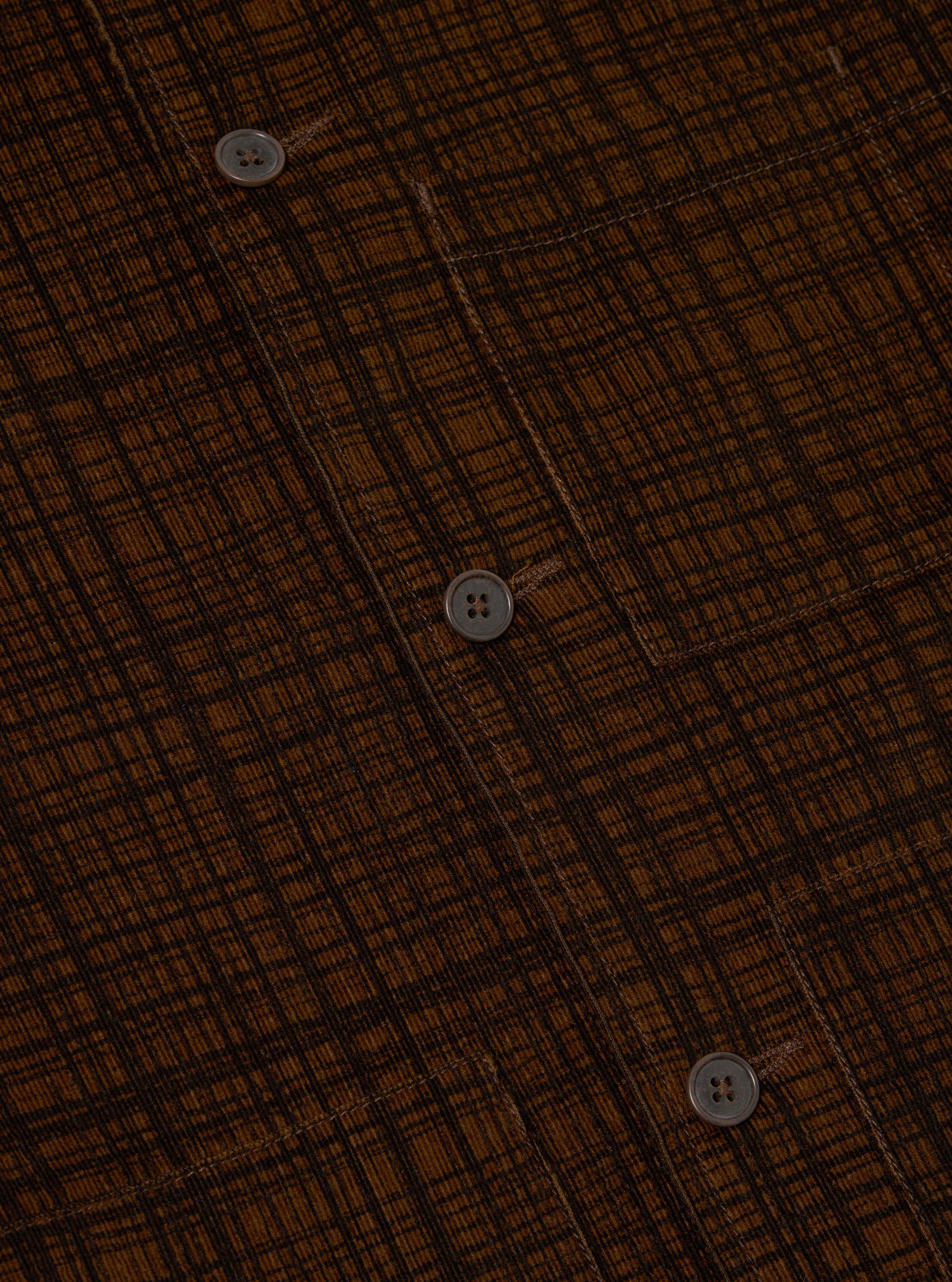 Brown Check Cord Seersucker Uniform Jacket