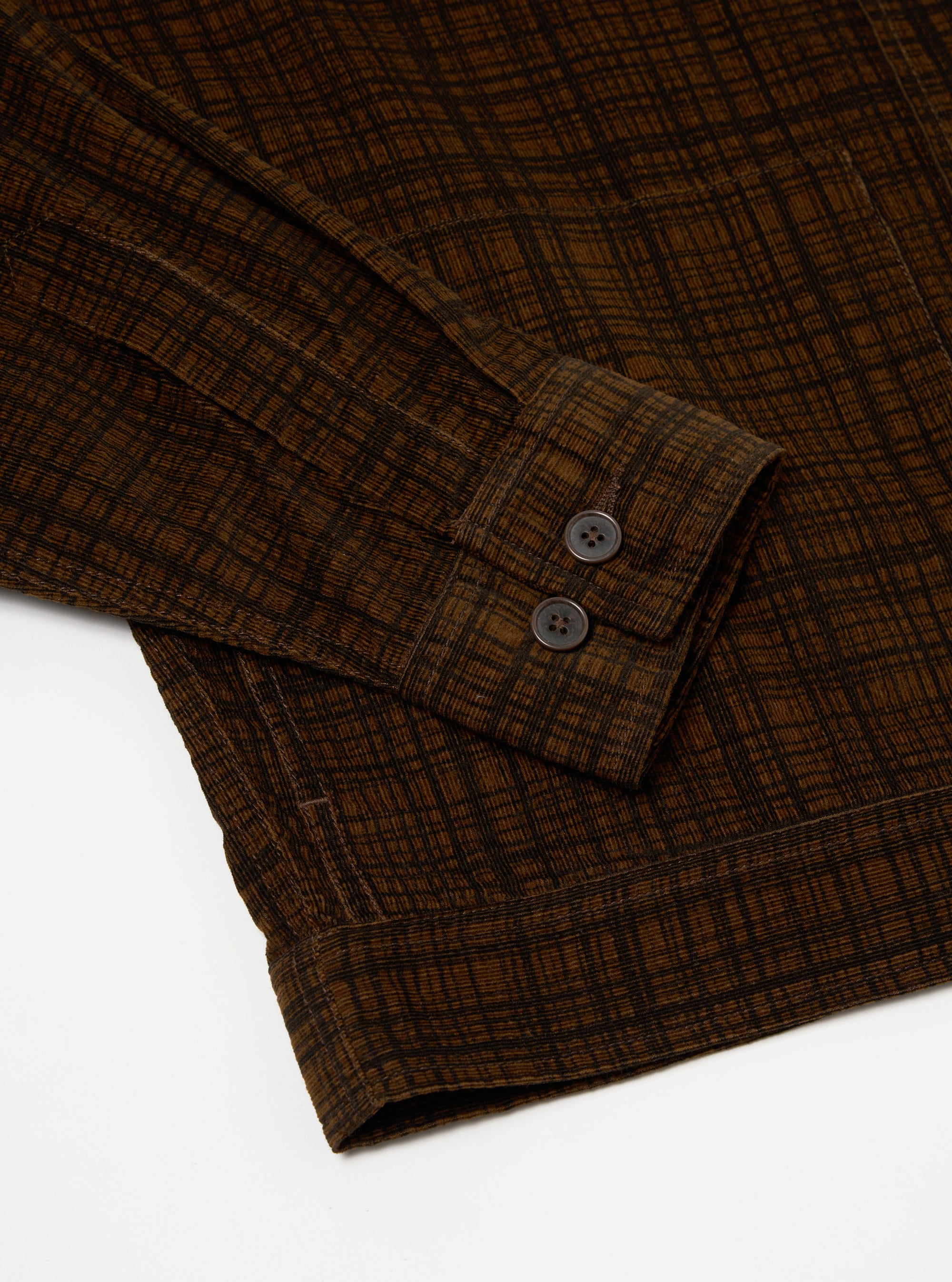 Brown Check Cord Seersucker Uniform Jacket