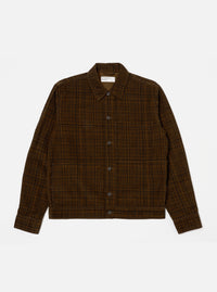 Brown Check Cord Seersucker Uniform Jacket