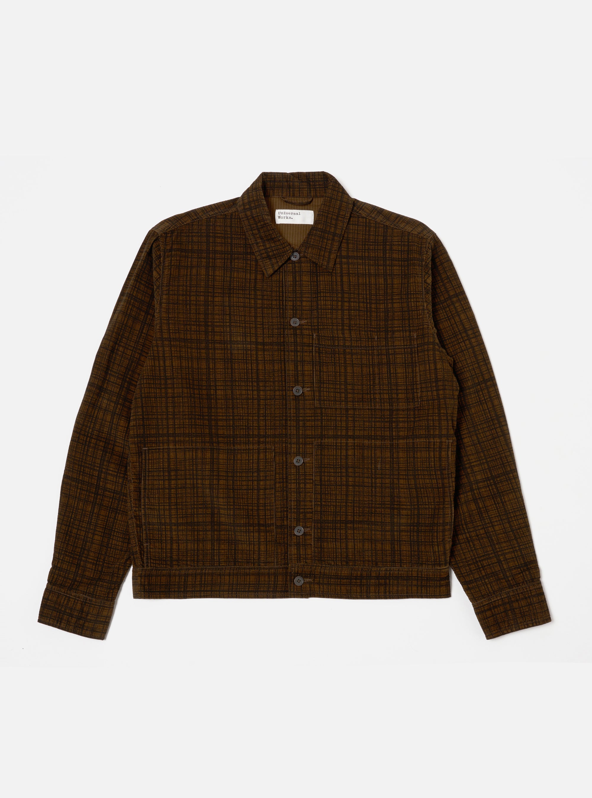 Brown Check Cord Seersucker Uniform Jacket