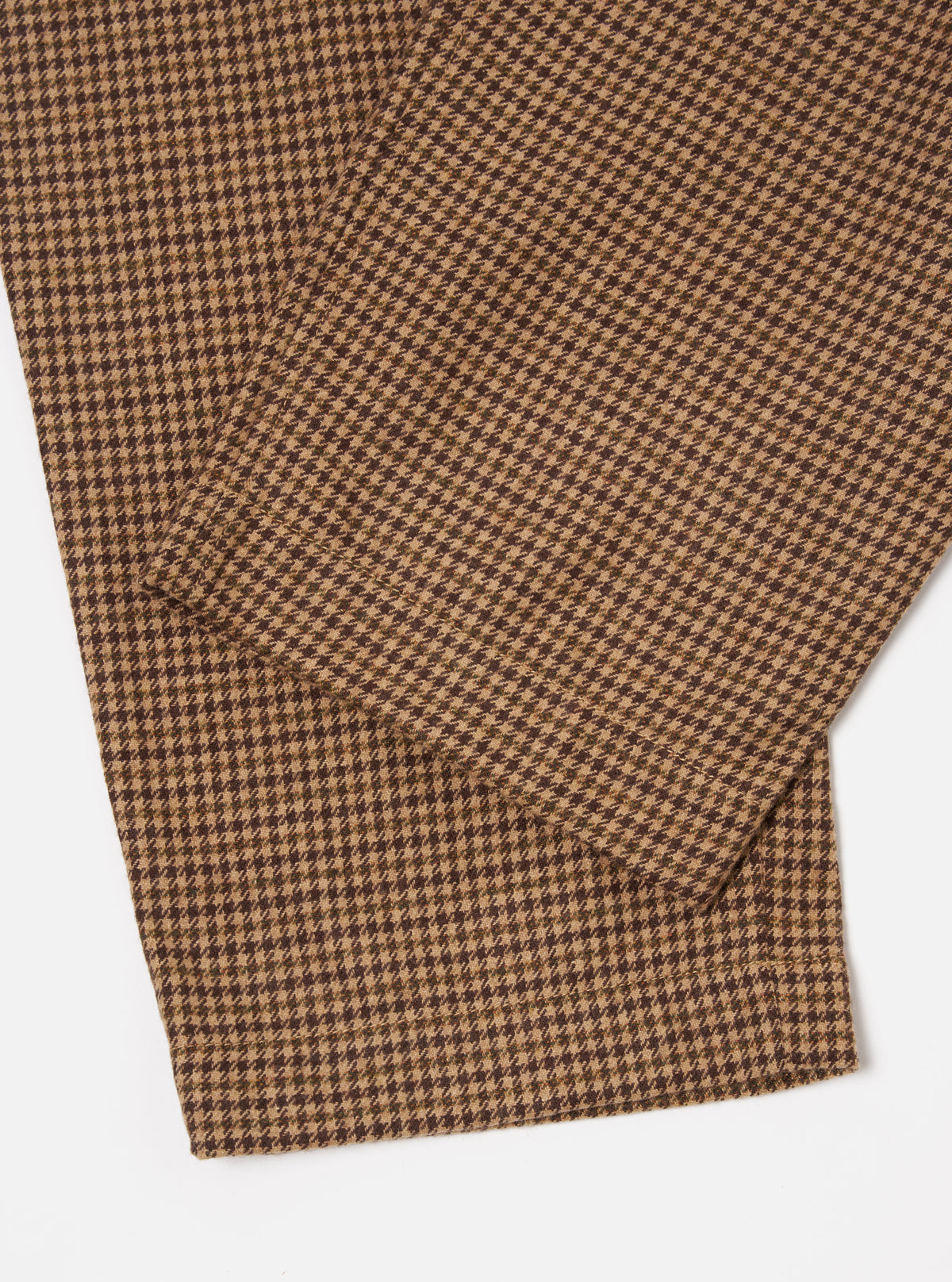 Sand Houndstooth Tweed Oxford Pant