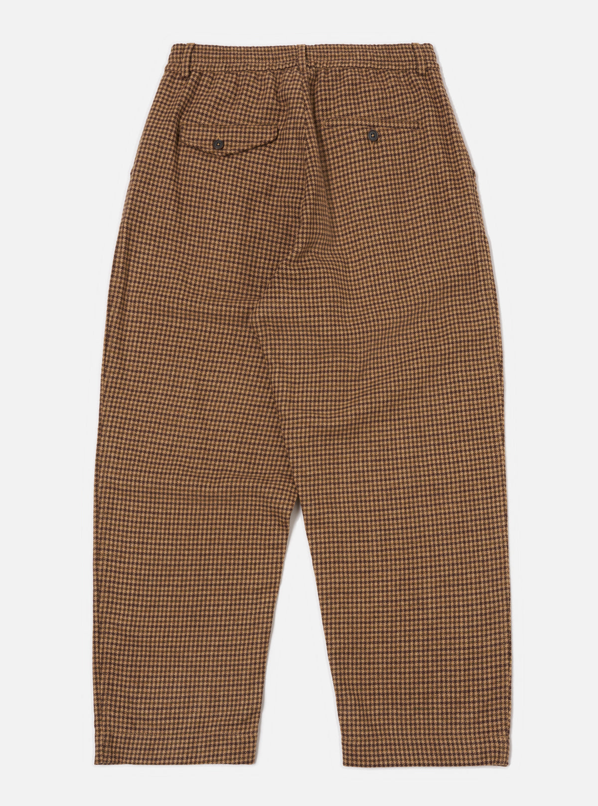 Sand Houndstooth Tweed Oxford Pant