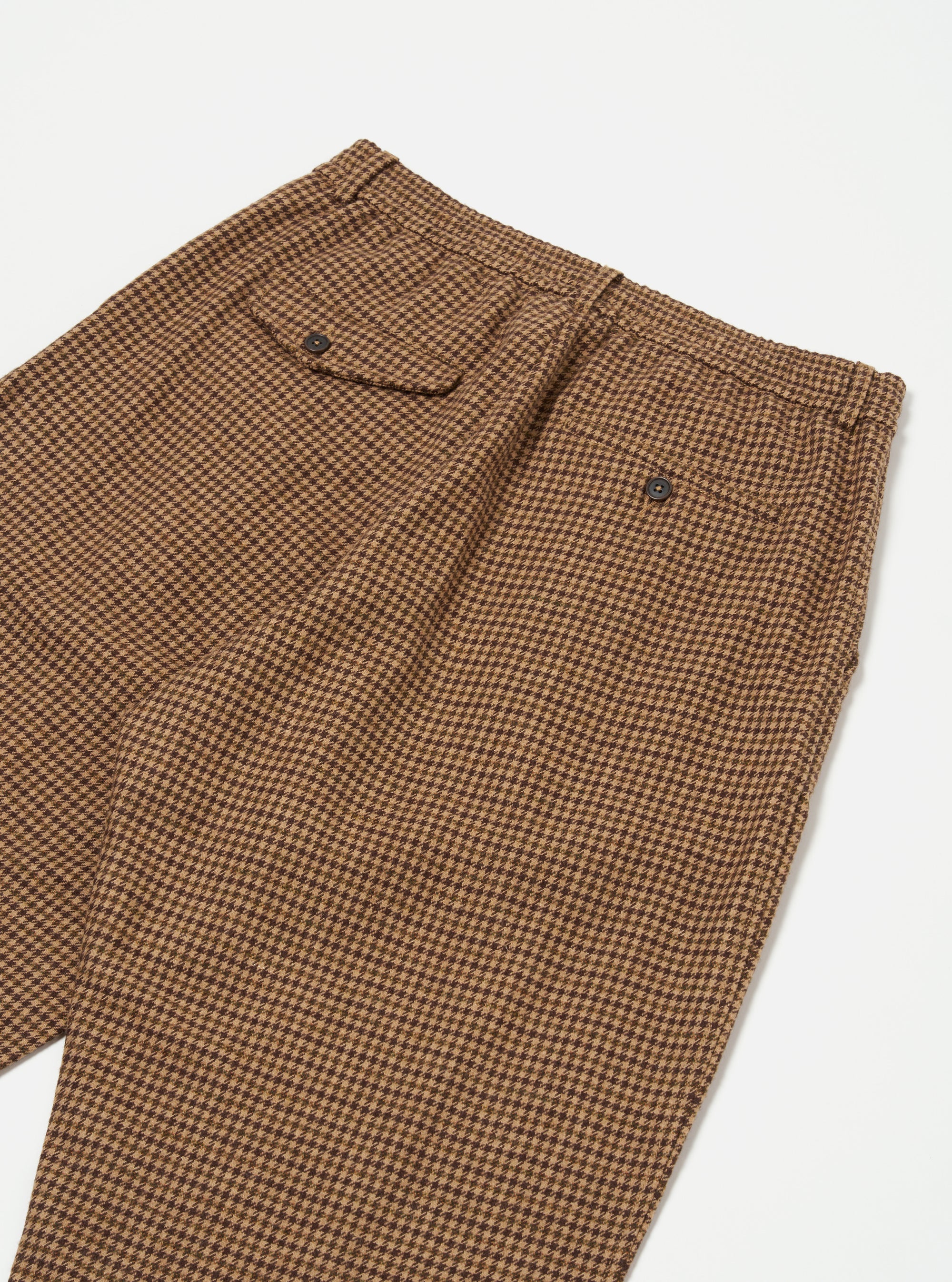 Sand Houndstooth Tweed Oxford Pant